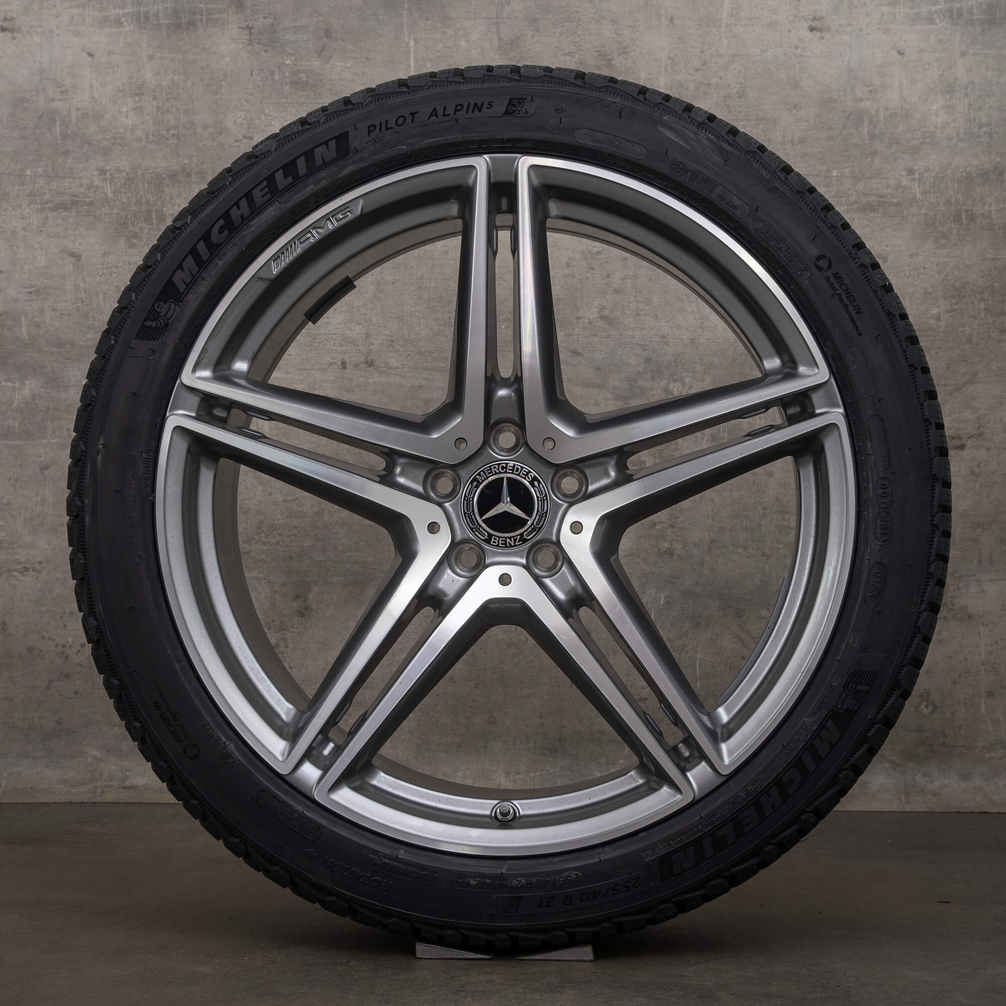 Alkuperäiset Mercedes Benz S-sarjan S 63 AMG talvirenkaat 21 tuuman W223 vanteet A2234012100 A2234012200 himalajanharmaa kiillotettu UUSI