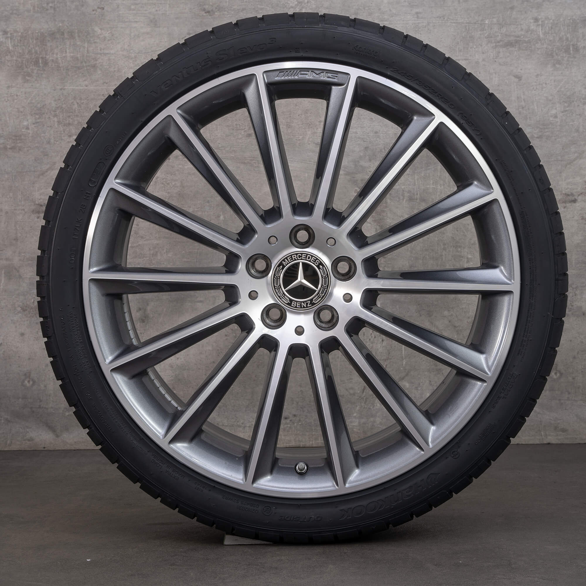 Originale Mercedes Benz CLS AMG fælge 20 tommer C257 W257 sommerhjul A2574011900 A2574012000 himalaya grey glossy turned NEW