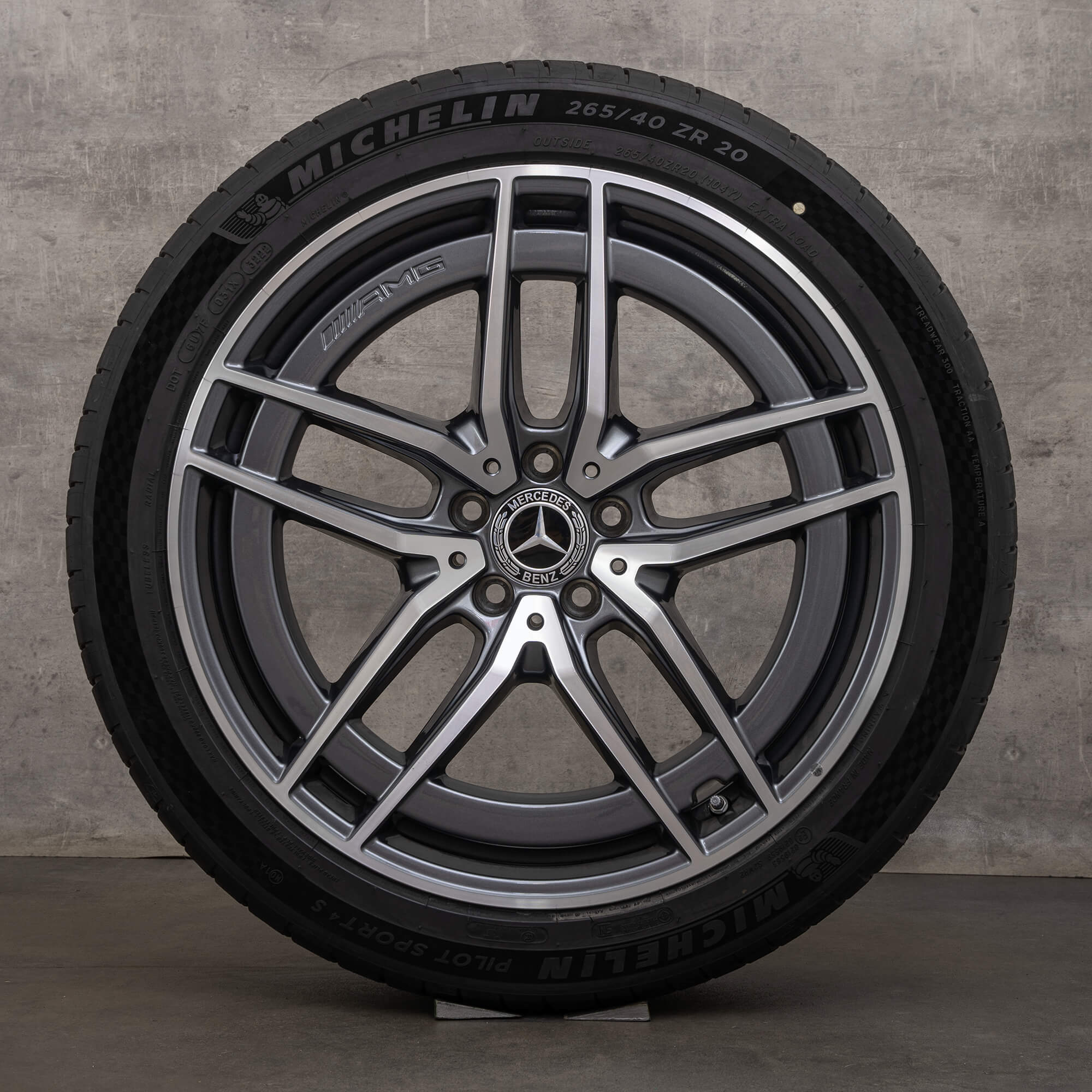 Alkuperäiset AMG Mercedes Benz SL vanteet 20 tuuman 43 55 63 R232 kesäpyörät A2324012100 A2324012200 himalaya harmaa
