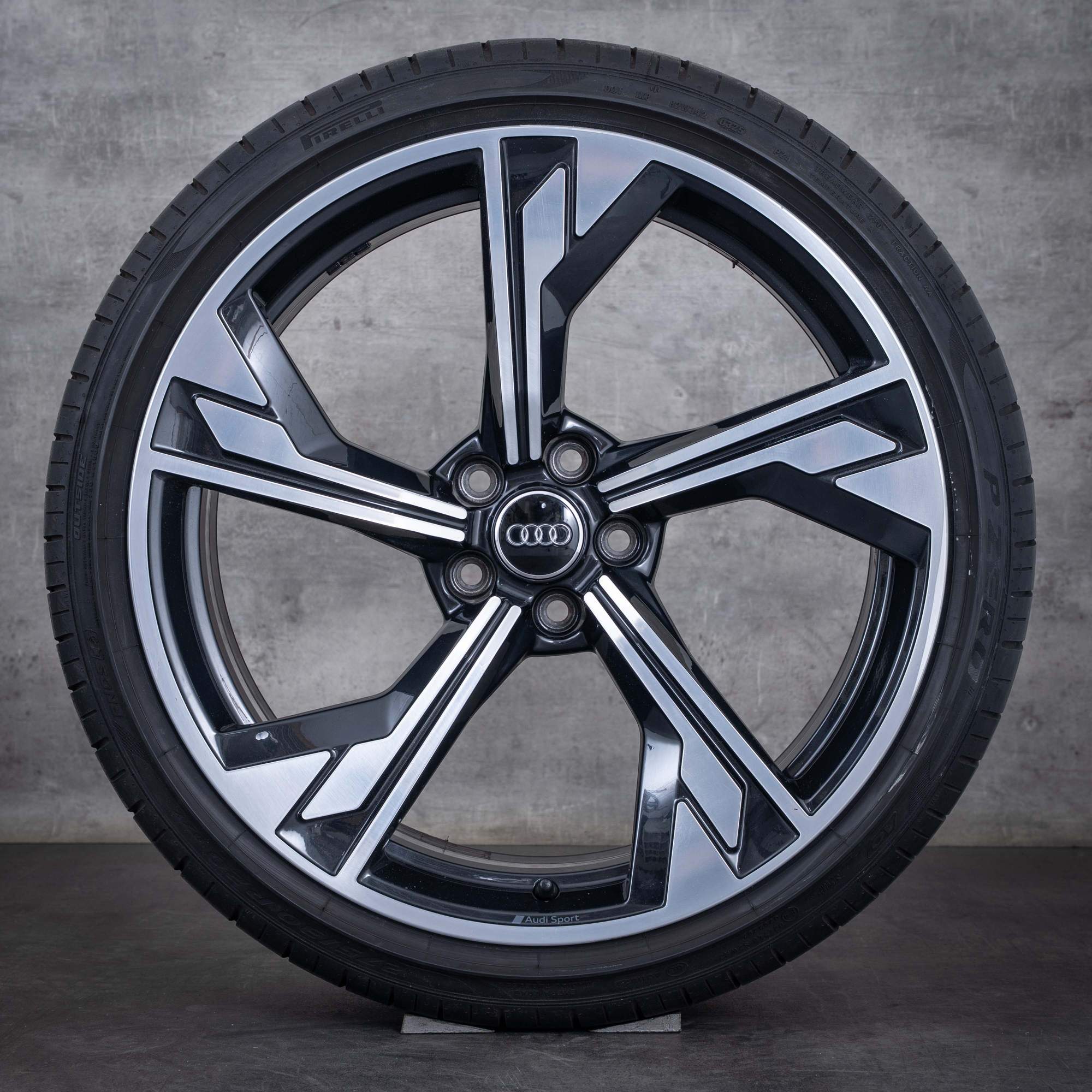 Originali Audi RS4 RS5 cerchi 20 pollici B9 8W F5 estivi Flag 8W0601025DT nero lucidato frontalmente