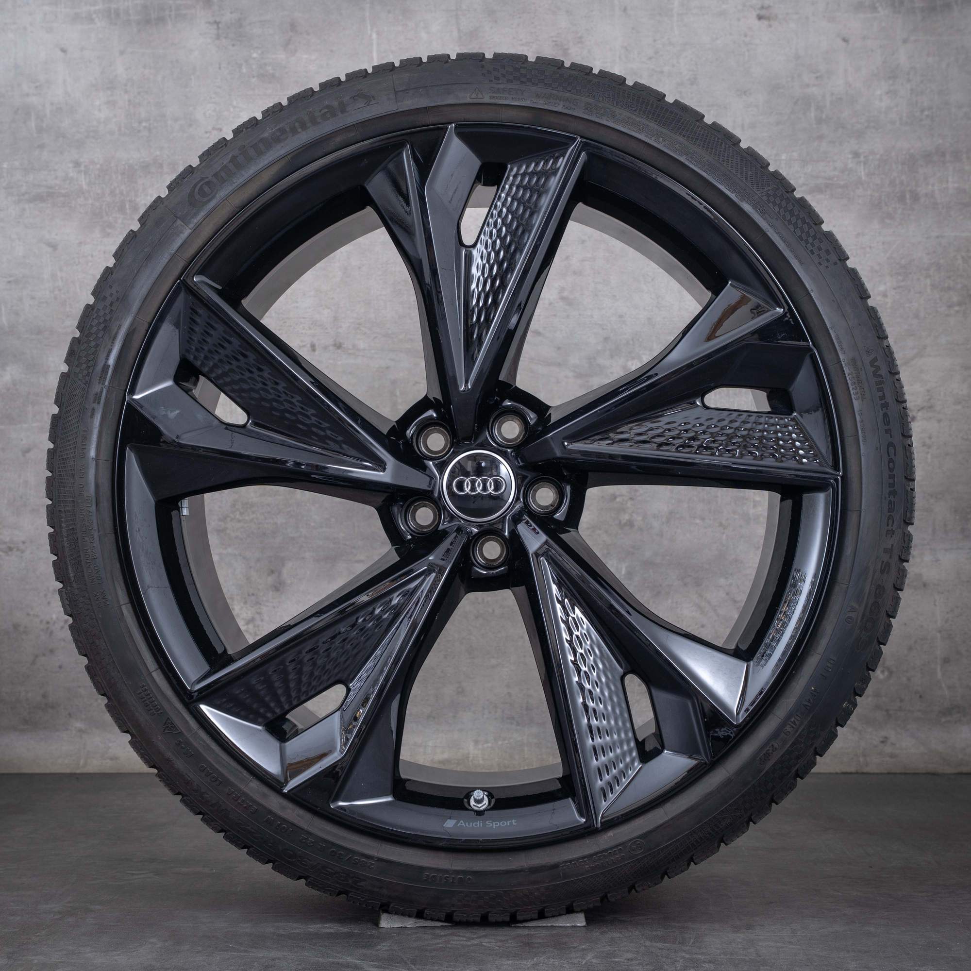 Originale Audi RS6 RS7 jante 22 inch 4K C8 anvelope de vară 4K0601025BC negru lucios
