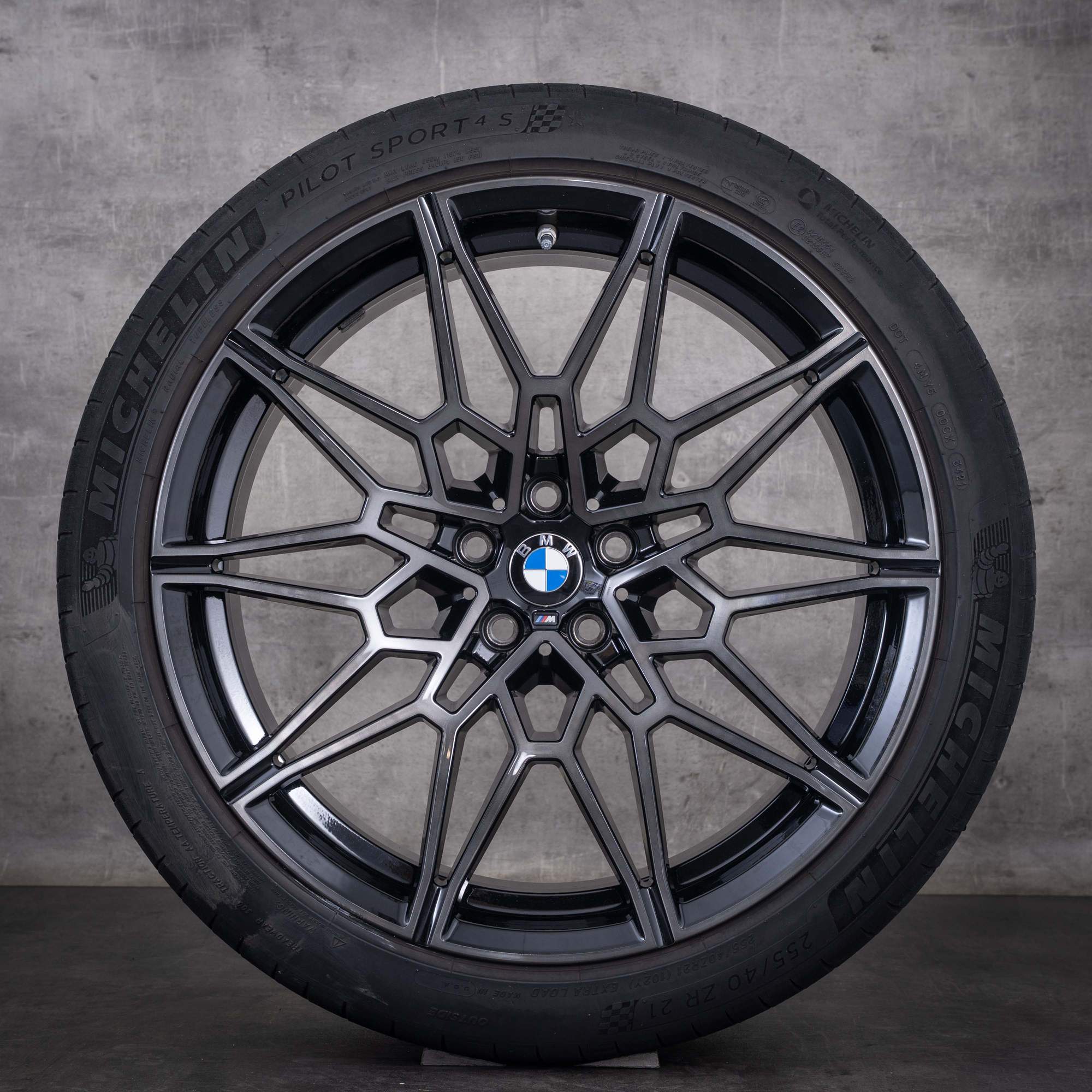 Original BMW X3M X4M Felgen 21 Zoll F97 F98 Sommerräder Styling 892 M 9501476 9501479 jet black uni front glanzgedreht