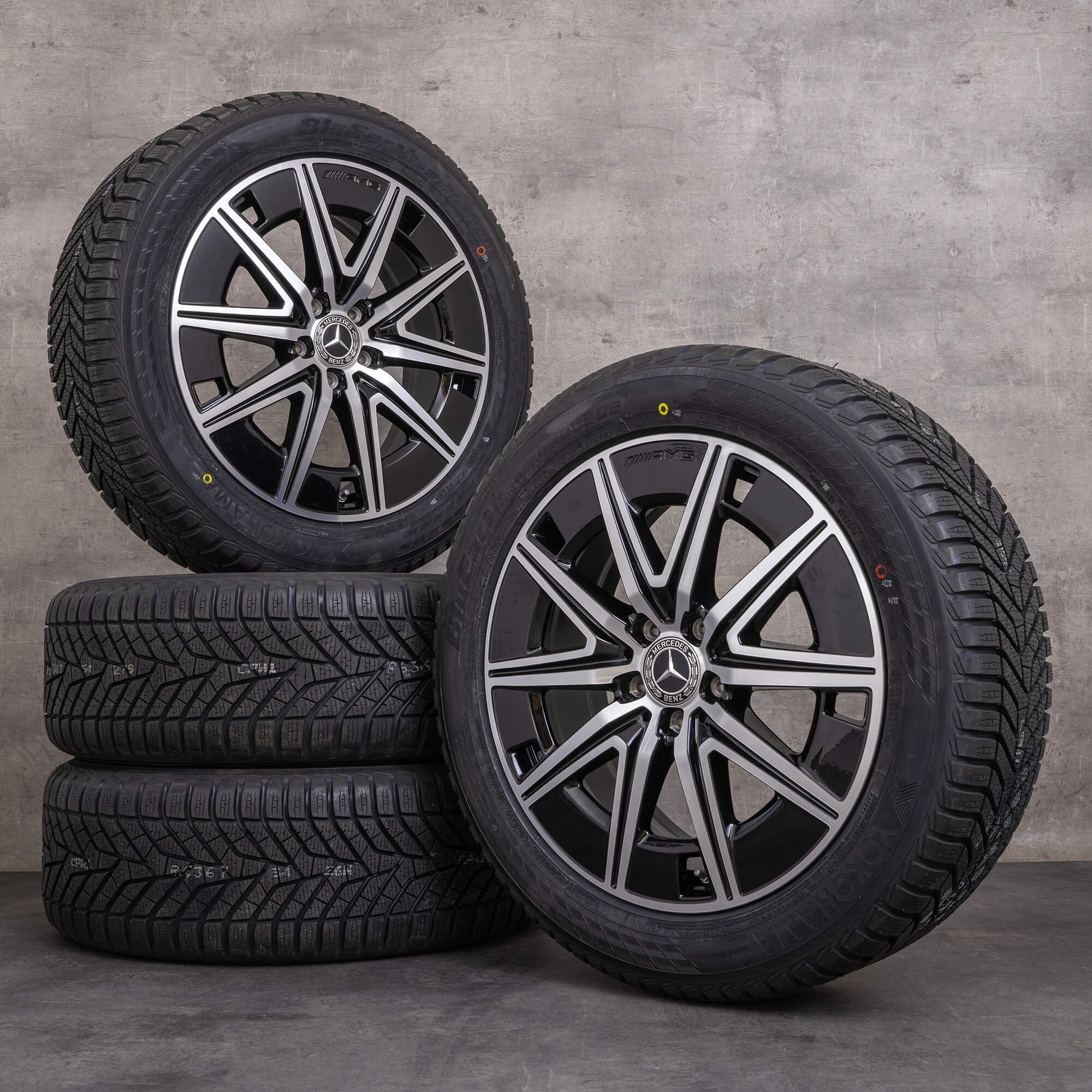 Alkuperäiset Mercedes Benz EQA EQB AMG talvirenkaat 19 tuuman H243 X243 vanteet A2434012000 musta kiillotettu