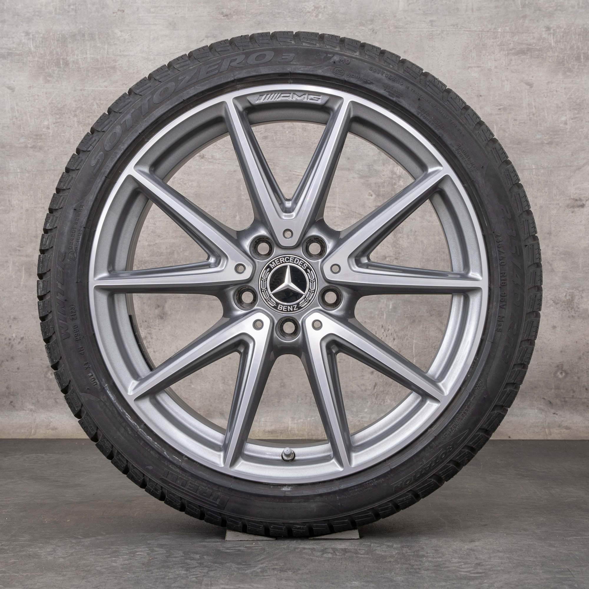 Llantas de invierno originales Mercedes Benz Clase A A45 CLA45 AMG 18 pulgadas 250 Sport W176 W117 llantas A1764010800 gris himalaya pulido brillante