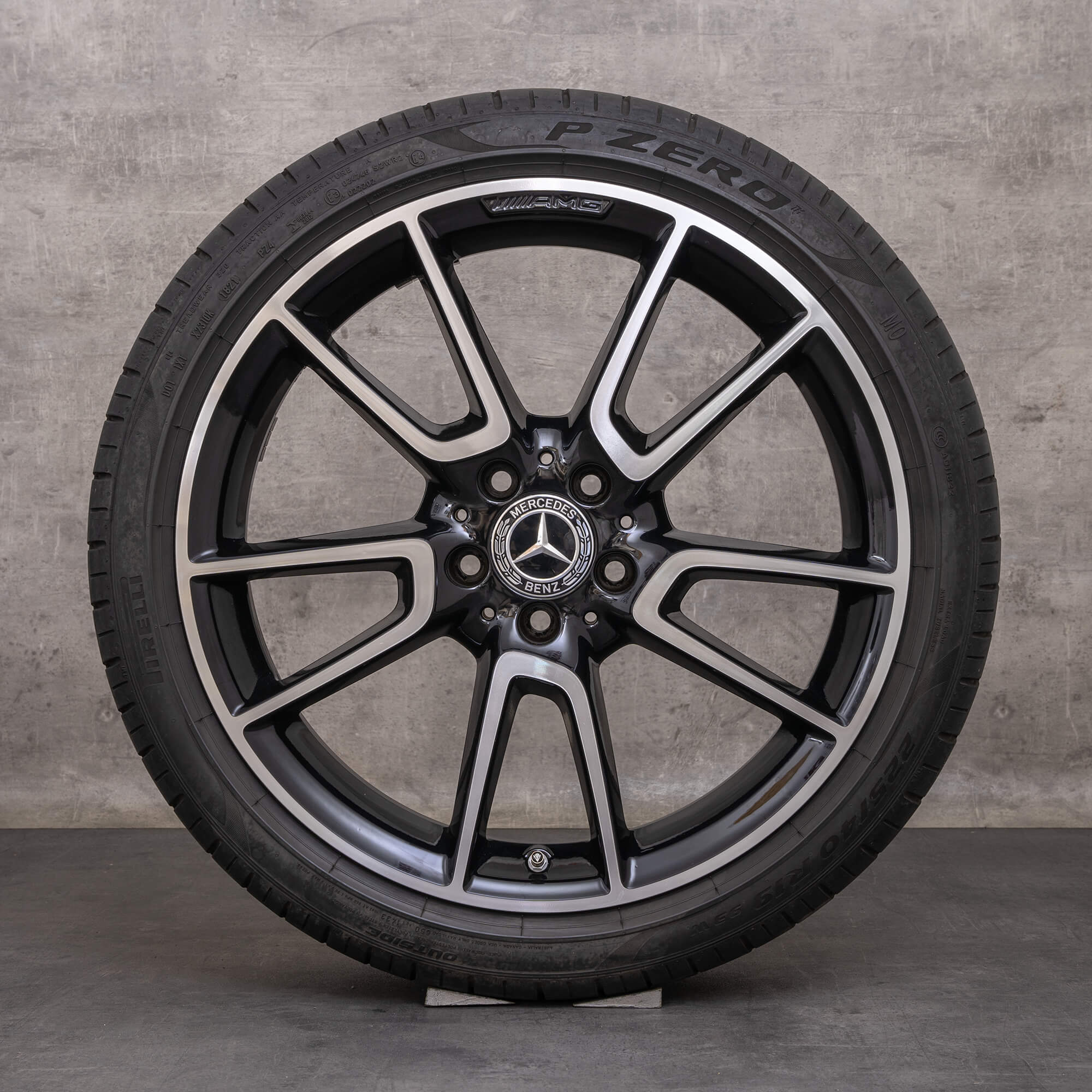 Originale Mercedes Benz C-Klasse C43 AMG fælge 19 tommer W205 S205 C205 A205 sommerhjul A2054014900 A2054016500 sort blank drejet