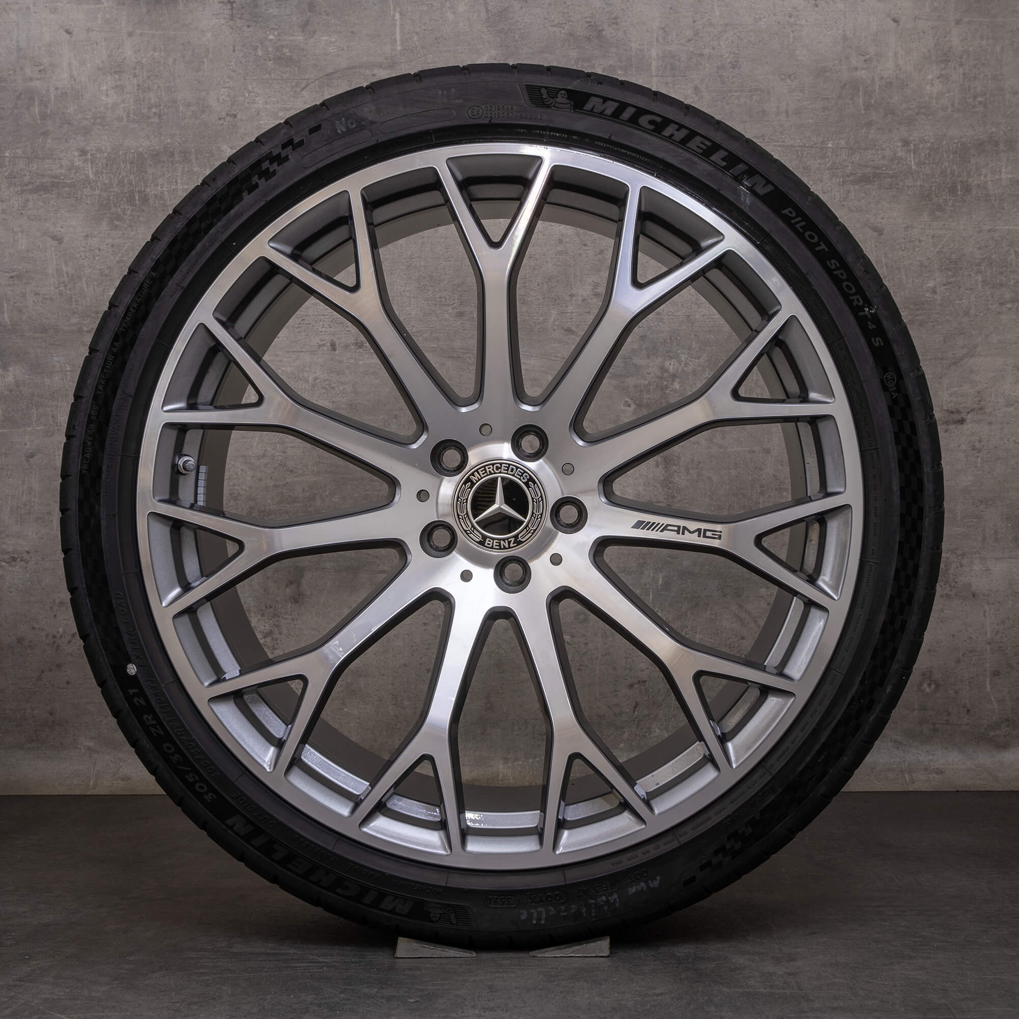 Alkuperäiset Mercedes Benz SL 43 55 63 AMG talvirenkaat 21 tuuman R232 4 Matic S E Performance vanteet A2324012700 A2324012800 himalajanharmaa Kiillotettu
