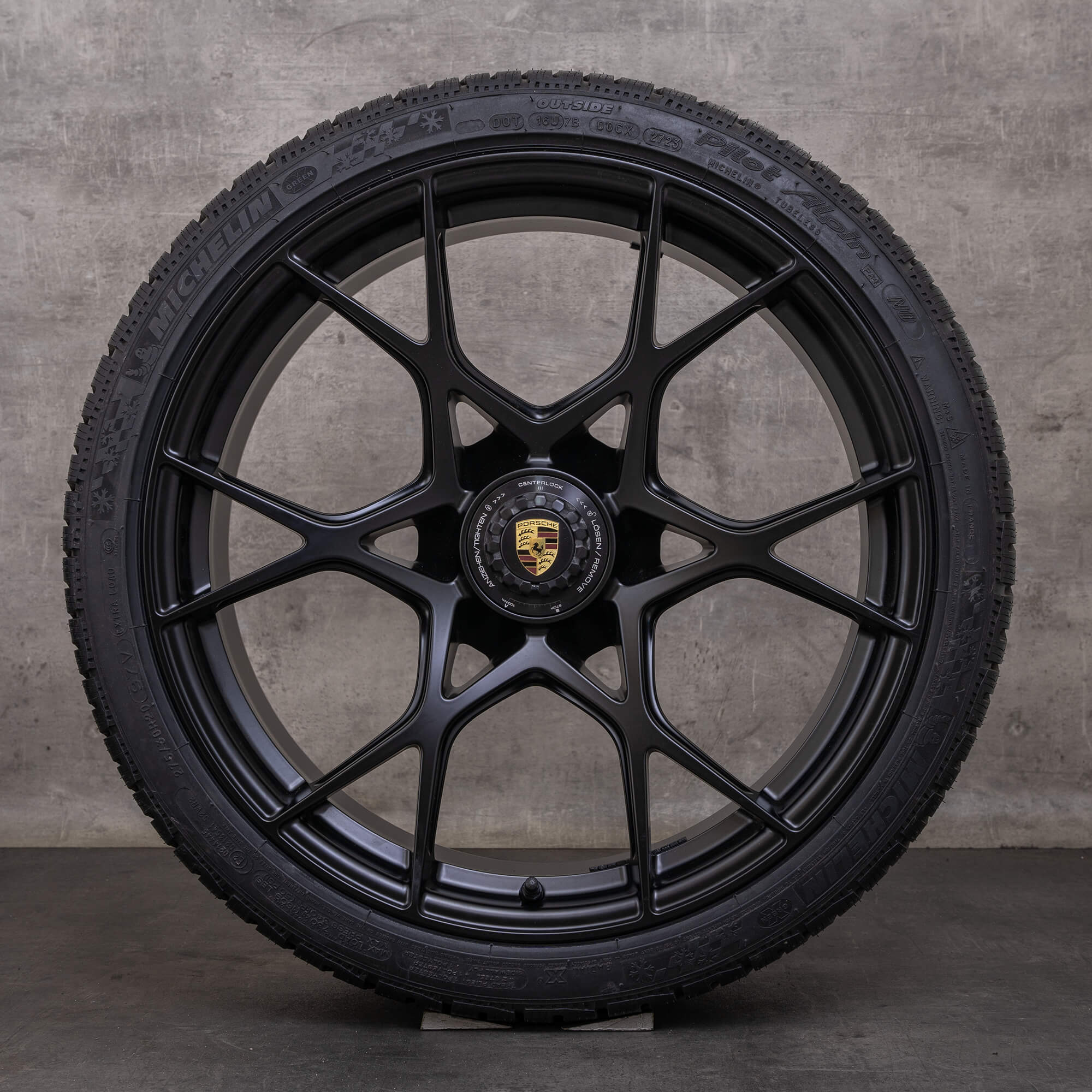 Originali Porsche Boxter Cayman cerchi con gomme invernali 20 pollici 982 GT4 RS Spyder 9GT601025H 9GT601025J nero opaco NUOVO