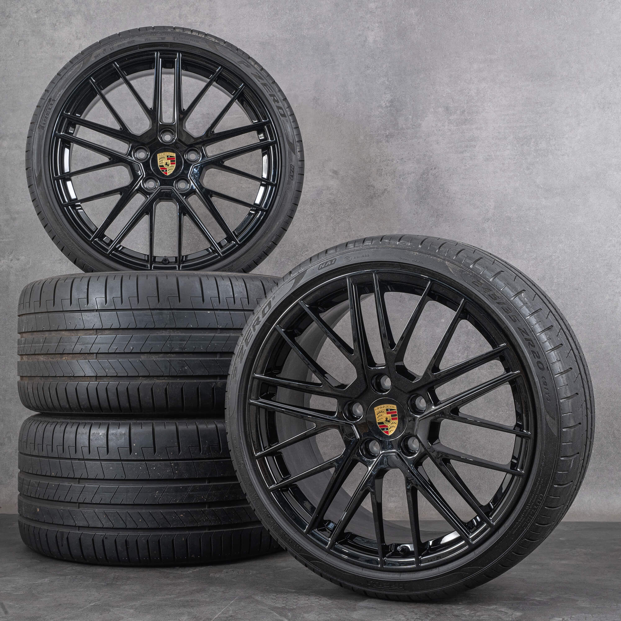 Original Porsche 991 Winterräder 20 21 Zoll 992.1 Turbo V C2 C4 Felgen 992601025BD 992601025N tiefschwarz