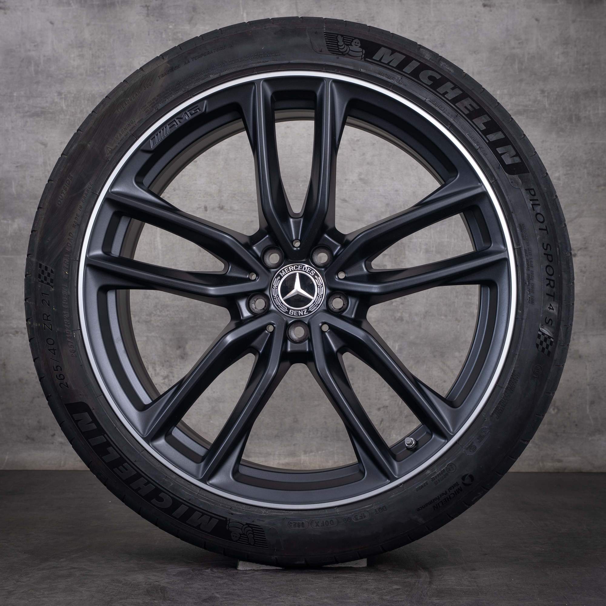 Original Mercedes Benz GLC 63 & S AMG Felgen 21 Zoll C253 X253 Sommerräder A2534013800 A2534013900 schwarz matt glanzgedreht