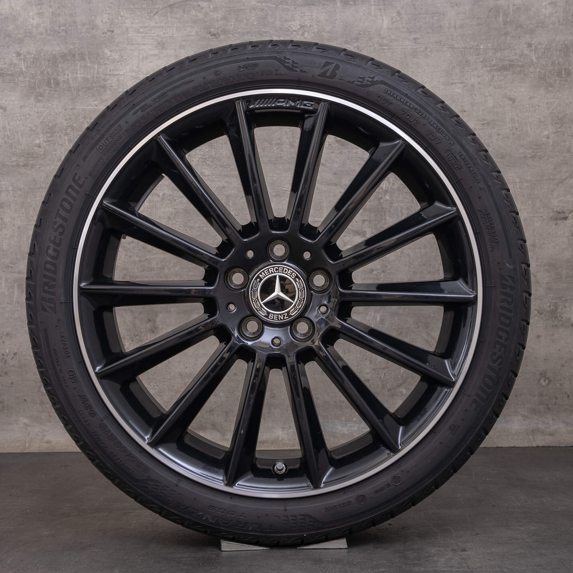 Orijinal Mercedes Benz A B Sınıfı CLA jantlar 19 inç W177 V177 W247 C118 X118 yaz jant lastik A1774011600 siyah parlak tornalı