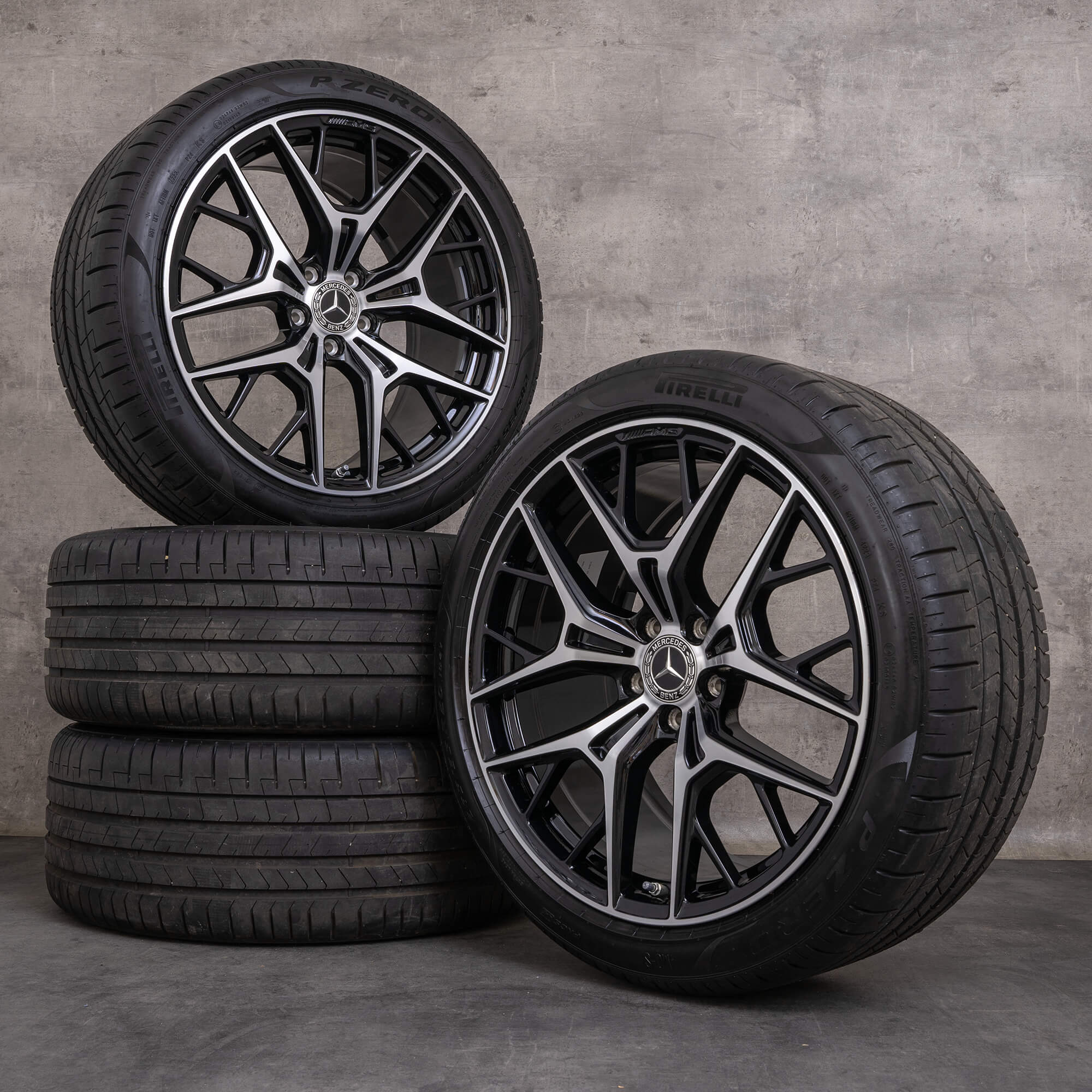 Originale Mercedes Benz E-Klasse AMG fælge 20 tommer S214 Estate All-Terrain sommerhjul A2144011800 A2144015500 sort blank drejet