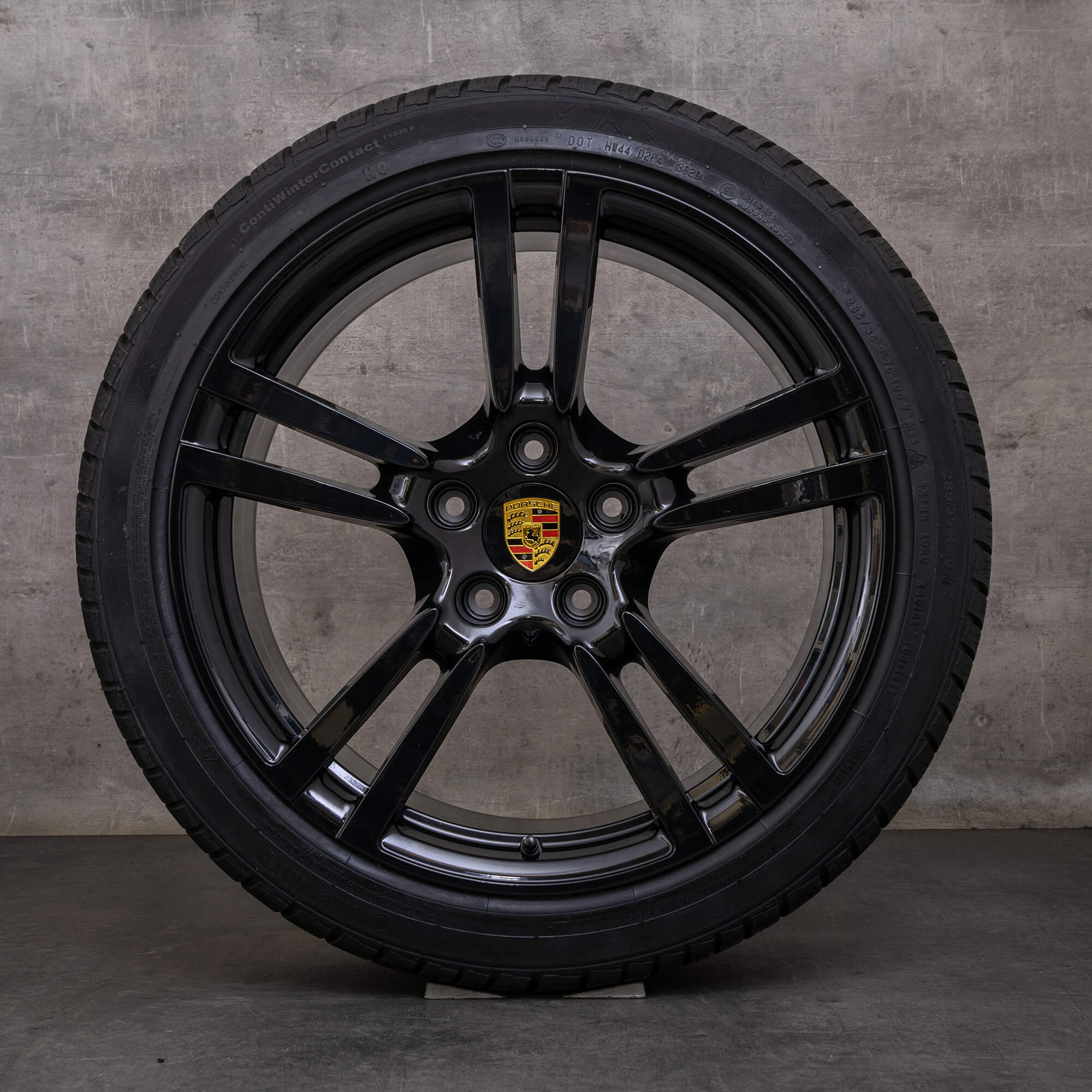 Oryginalne koła zimowe Porsche Panamera 20 cali 970 felgi 97036217806 97036219204 czarny błyszczący