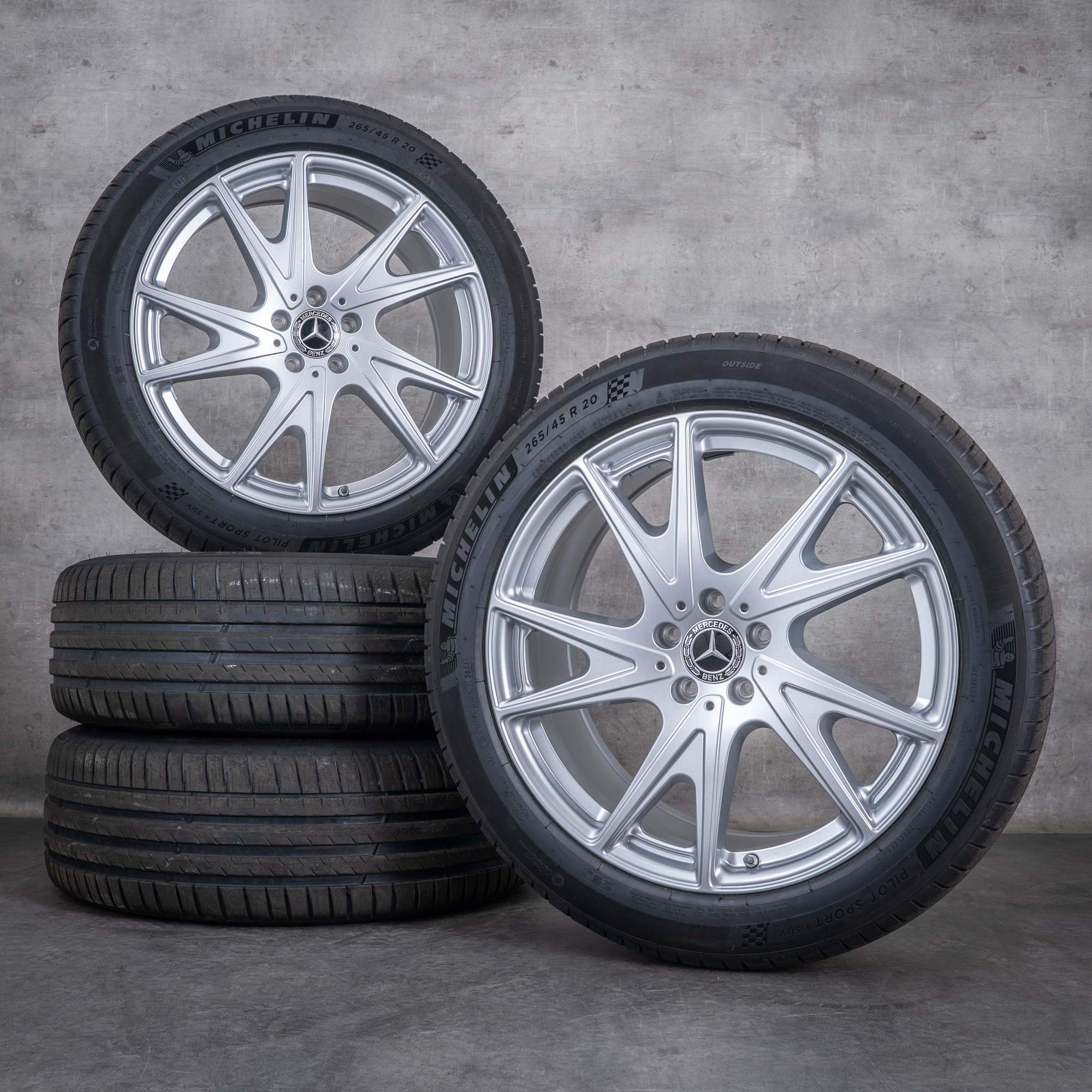 Oryginał Mercedes Benz GLC EQ felgi 20 cali X540 koła letnie A5404010400 A5404010500 srebrne błyszczące