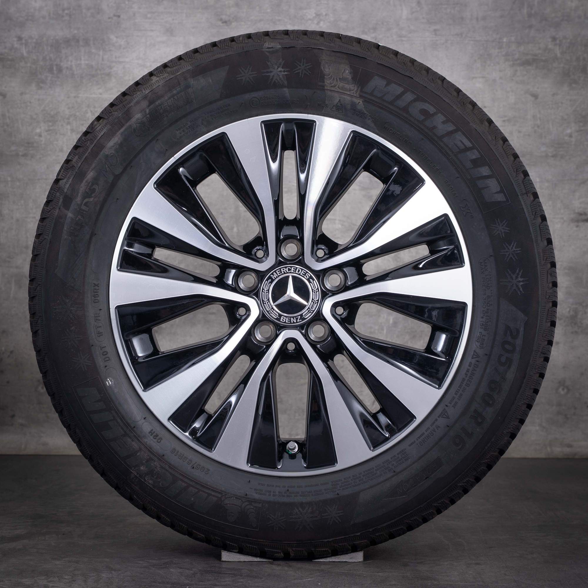 Original Mercedes Benz A B Klasse CLA Winterräder 16 Zoll W177 V177 W247 X118 C118 Felgen A1774010000 schwarz glanzgedreht