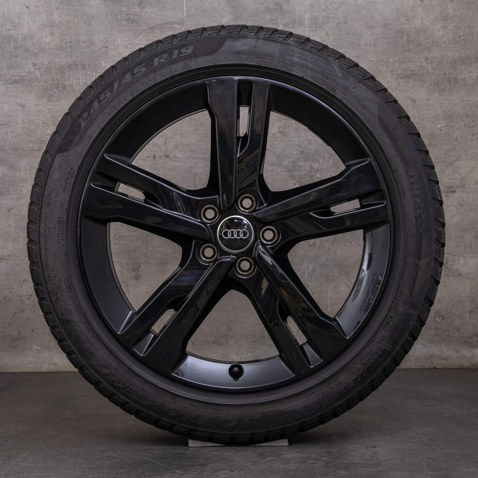 Original Audi A6 S6 jante vară 19 inch 4K C8 4K0071499 Ramus negru lucios