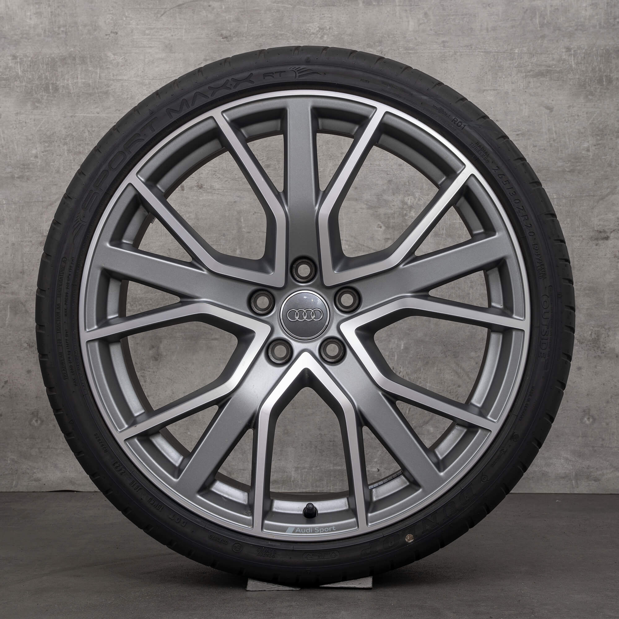 Originale Audi A5 S5 cerchi 20 pollici F5 8W B9 ruote estive 8W0601025EG titano opaco lucido tornito NUOVO