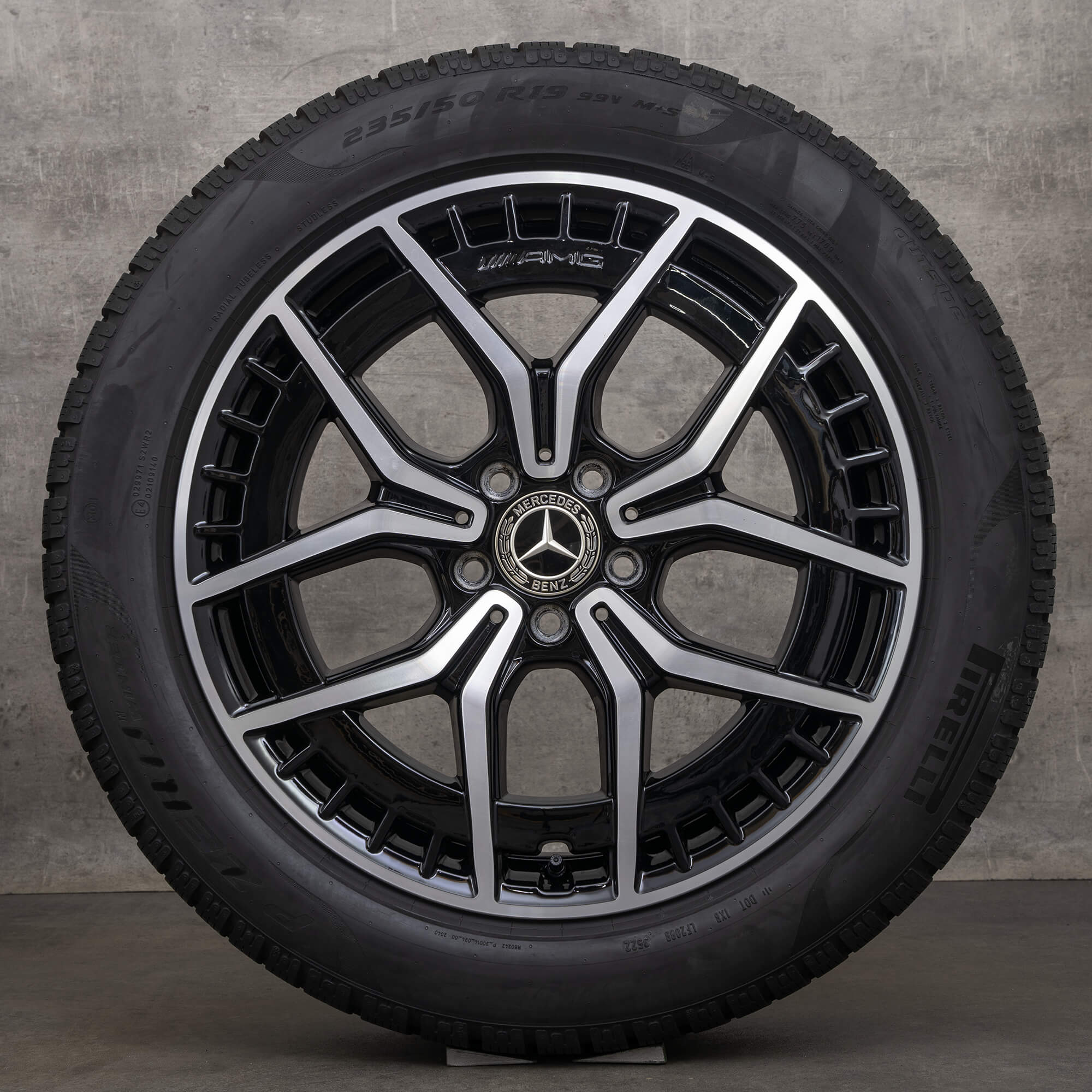Oryginalał Mercedes Benz EQA EQB AMG koła zimowe 19 cali H243 X243 Felgi A2434010500 czarne Polerowane