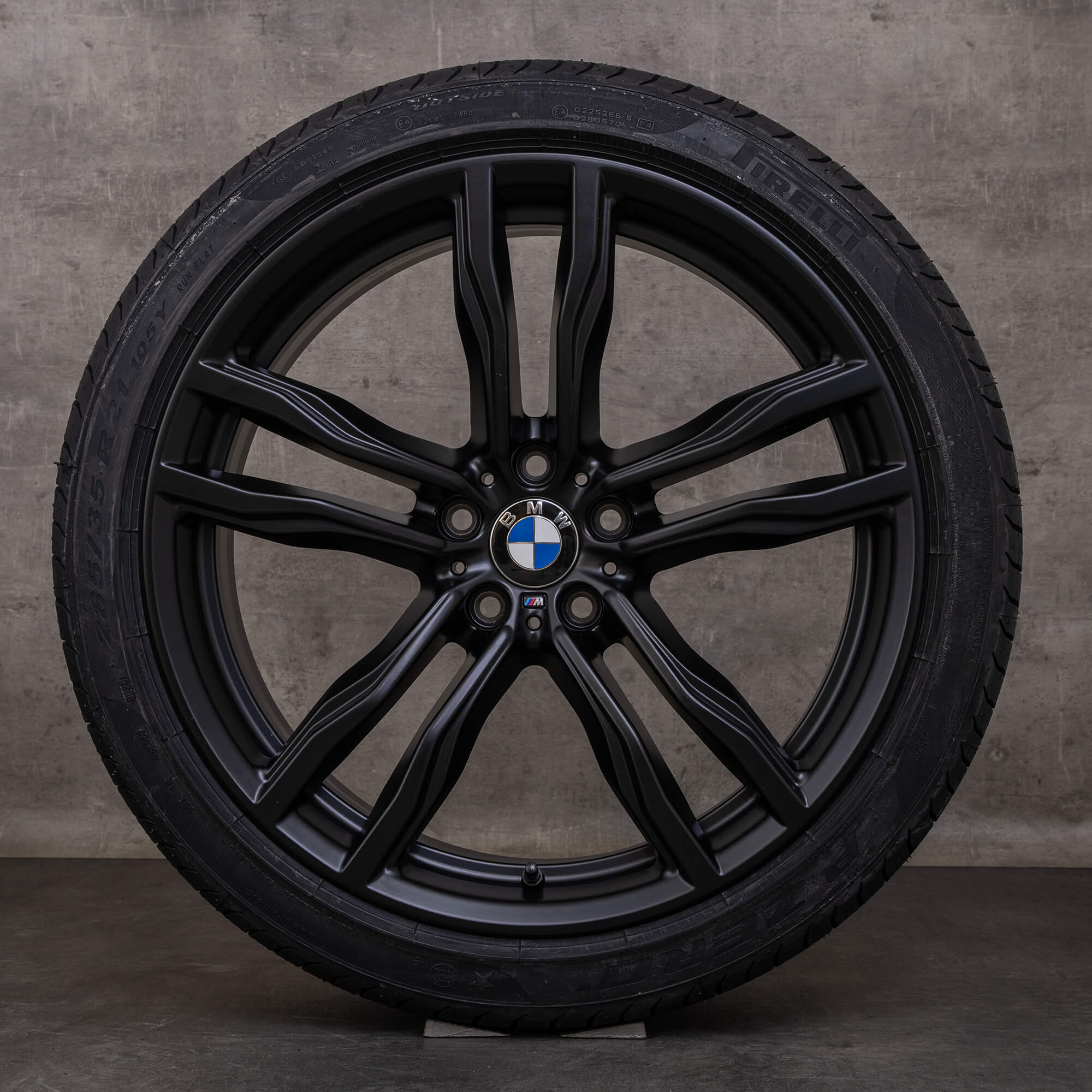 Oryginał BMW X5M X6M koła 21 cali F85 F86 letnie stylizacja 612 M 2284652 2284653 czarny mat