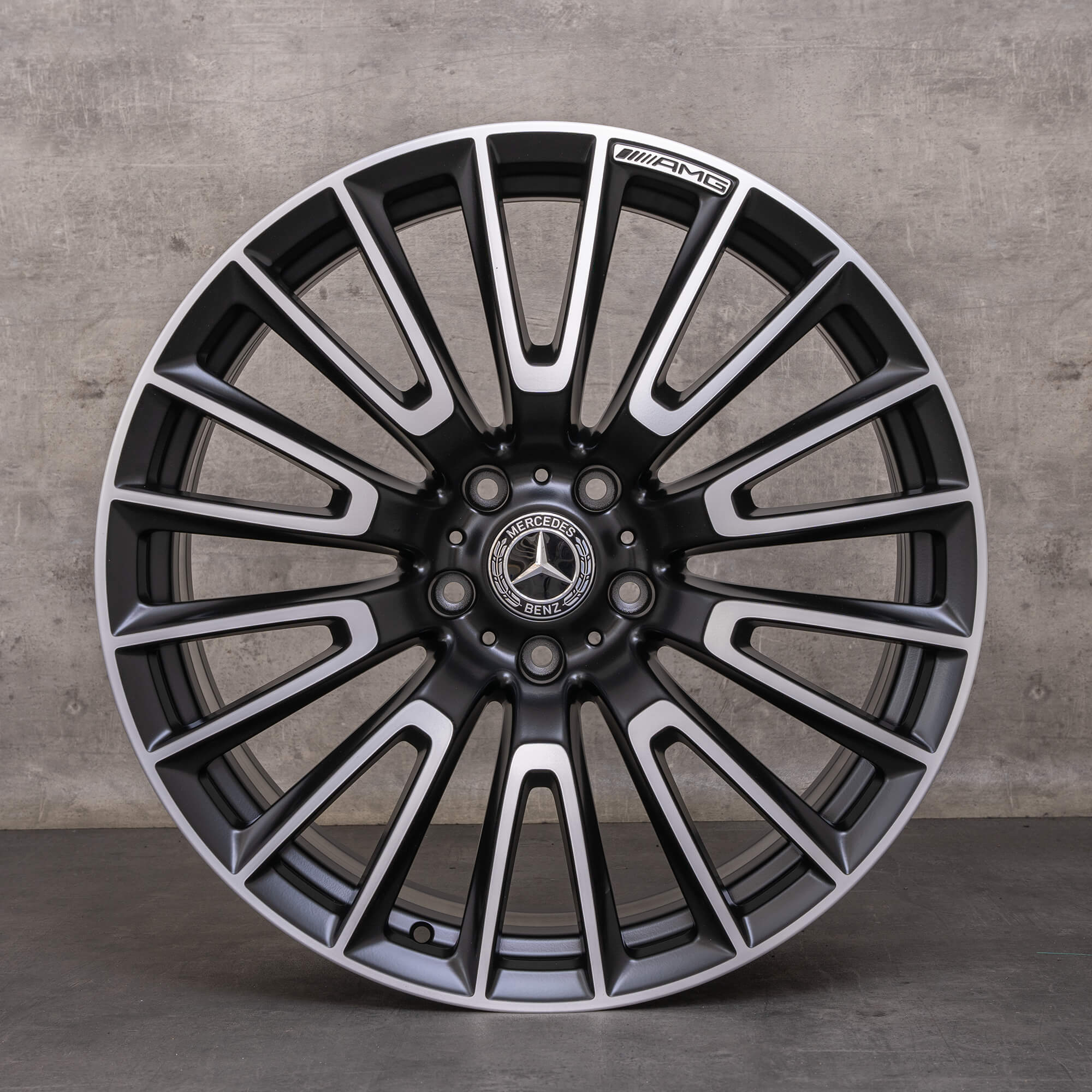 Original Mercedes Benz G-Klasse G 63 AMG Felgen 22 Zoll W465 W463A A4654011000 schwarz seidenmatt glanzgedreht NEU