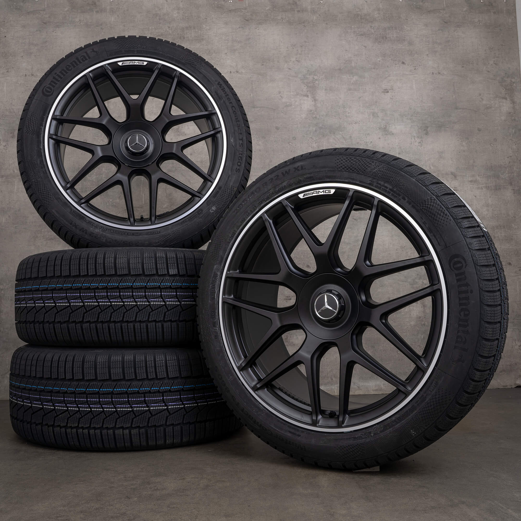 OEM Mercedes-Benz G-Class G63 AMG 22inch winter wheels W465 W463A rims A4634012000 Matte Black Diamond Cut Edges NEW