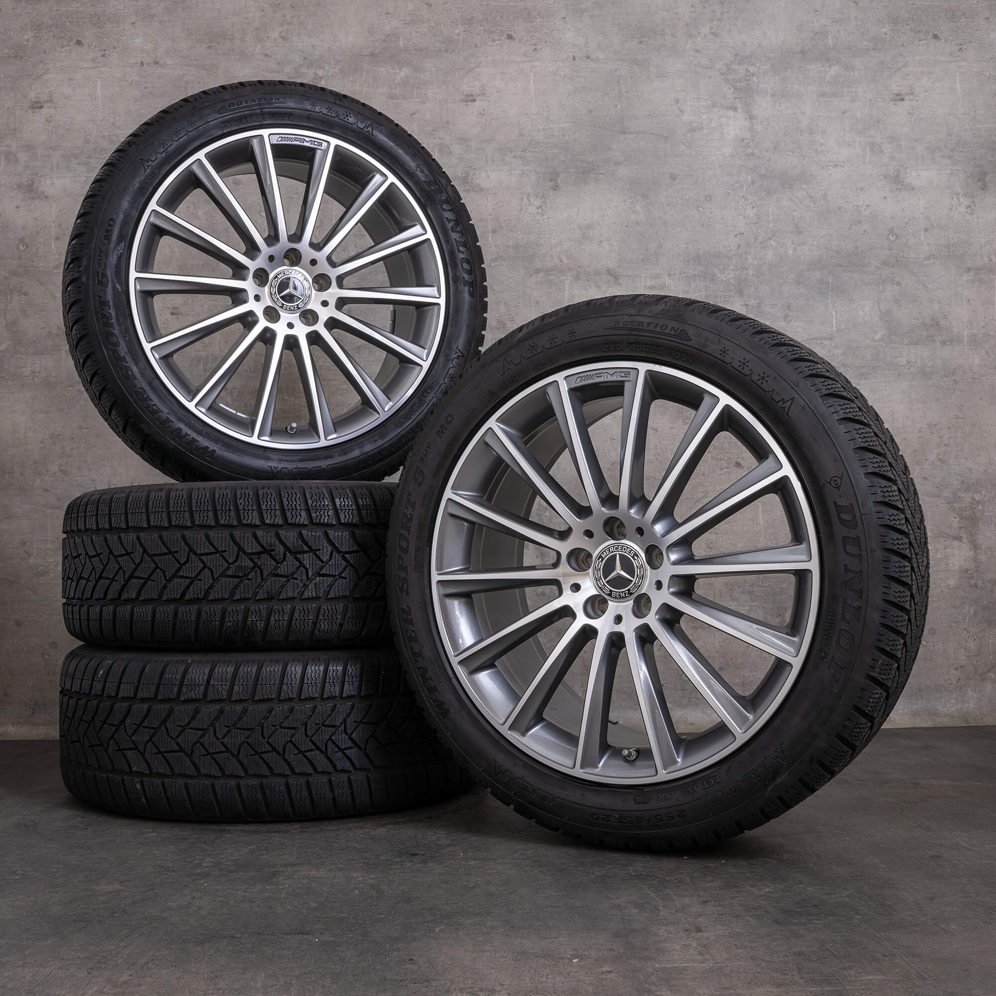 Alkuperäiset Mercedes Benz GLC AMG talvirenkaat 20 tuuman X253 C253 vanteet A2534011900 himalajanharmaa kiillotettu