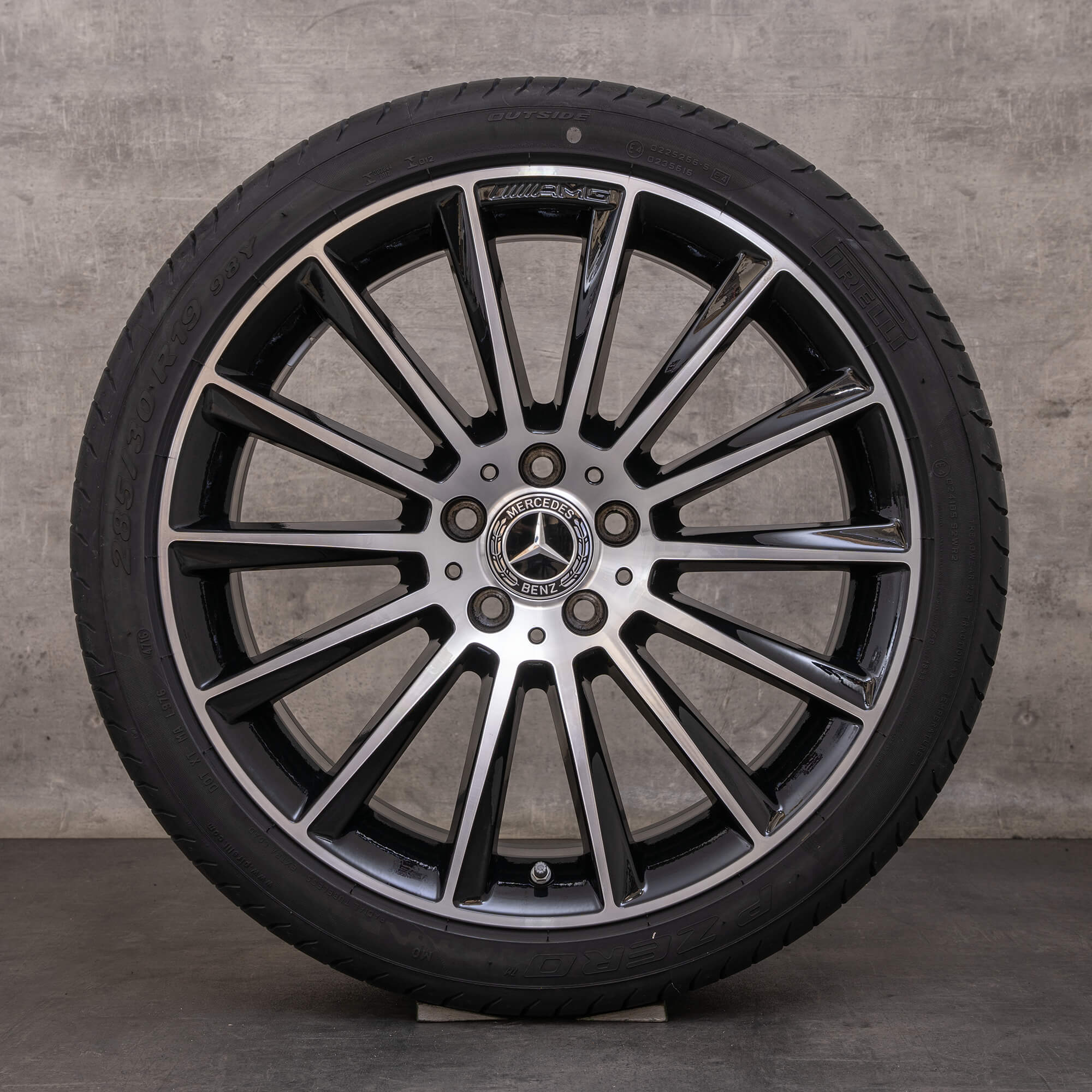 Orijinal Mercedes Benz CLS AMG jantlar 19 inç W218 C218 X218 Shooting Brake yaz jant lastik A2184011100 A2184011200 siyah parlak tornalanmış