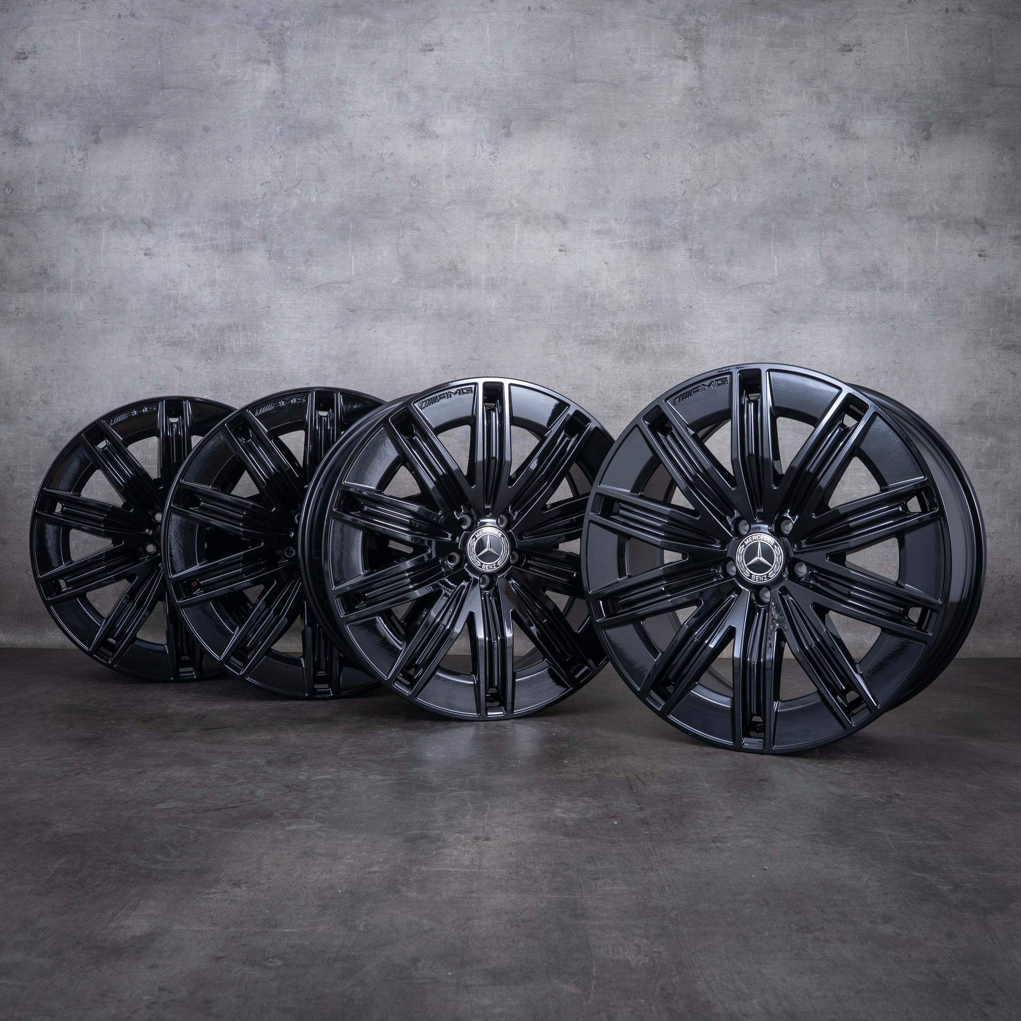 Original Mercedes Benz EQE AMG Felgen 21 Zoll SUV X294 A2944011200 schwarz glanz