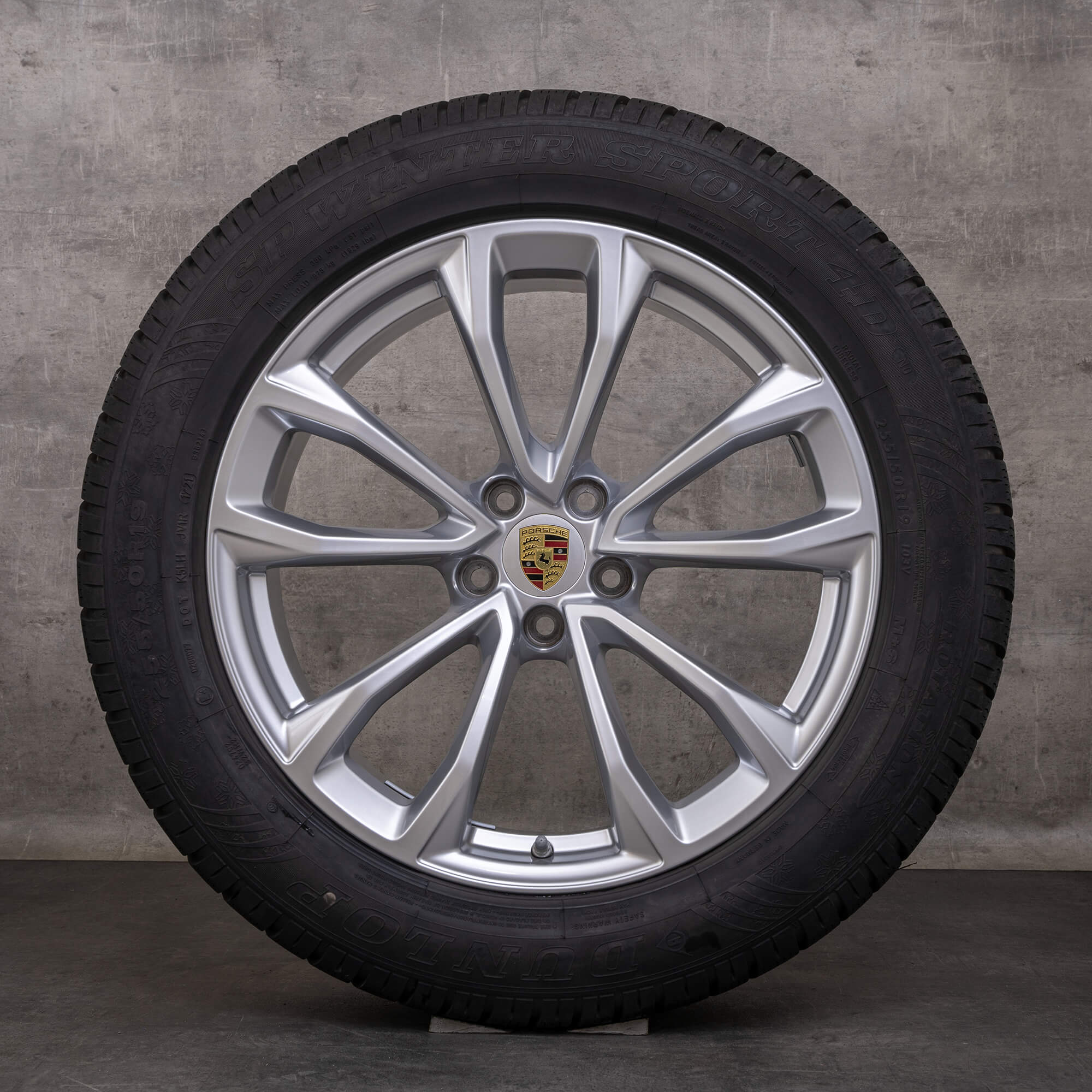 Jantes e pneus inverno originais Porsche Macan de 19 polegadas II III 95B jantes 95B601025EG 95B601025EH prata brilhante