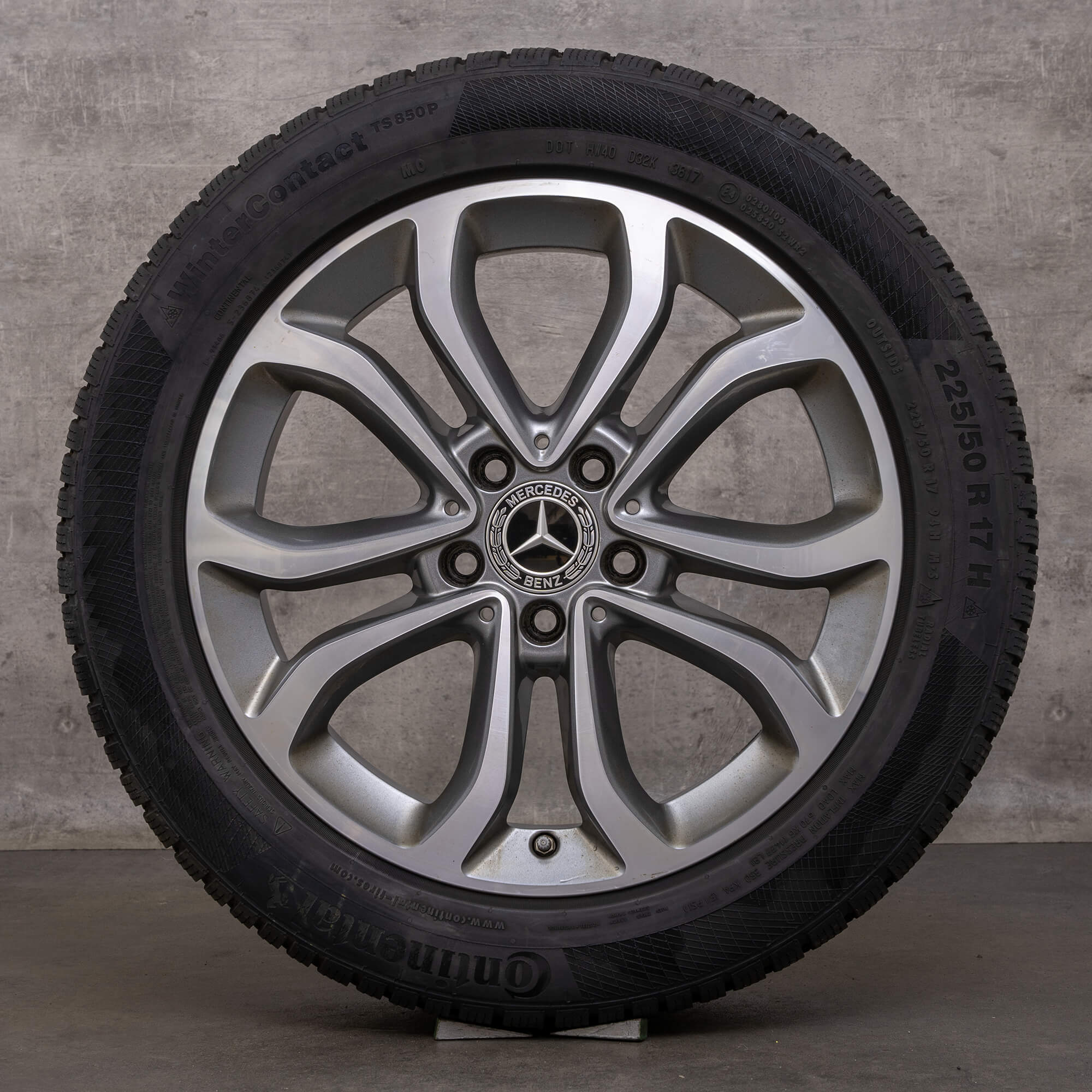 OEM Mercedes Benz C-Class winter wheels 17 inch W205 C205 S205 A205 rims A2054010200 himalaya gray glossy turned