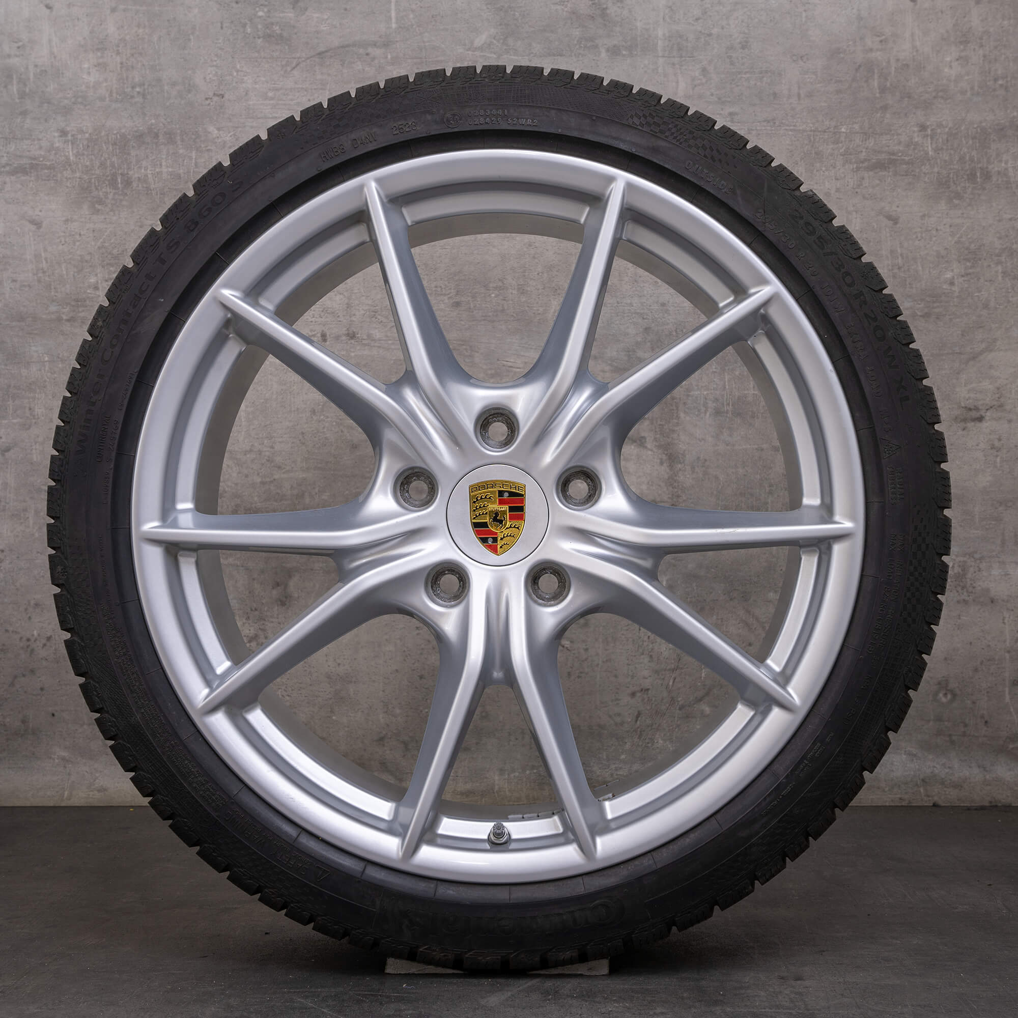 Alkuperäiset Porsche 911 talvirenkaat 20 tuuman 991 II vanteet 99136271000 99136276002 hopea kiiltävä