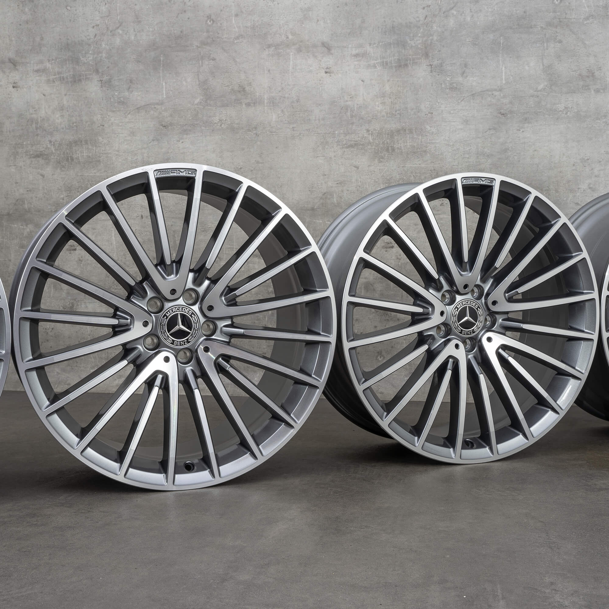 OEM Mercedes Benz S-Class rims 21 inch W223 V223 A2234011700 A2234011800 himalaya gray glossy turned