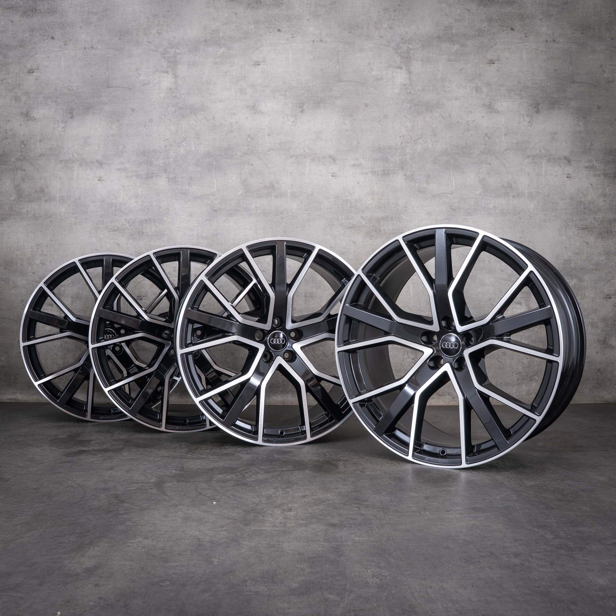 Oryginalne felgi Audi Q8 SQ8 22 cale 4M8 4M8601025CP granitowy diamond cut wysoki połysk
