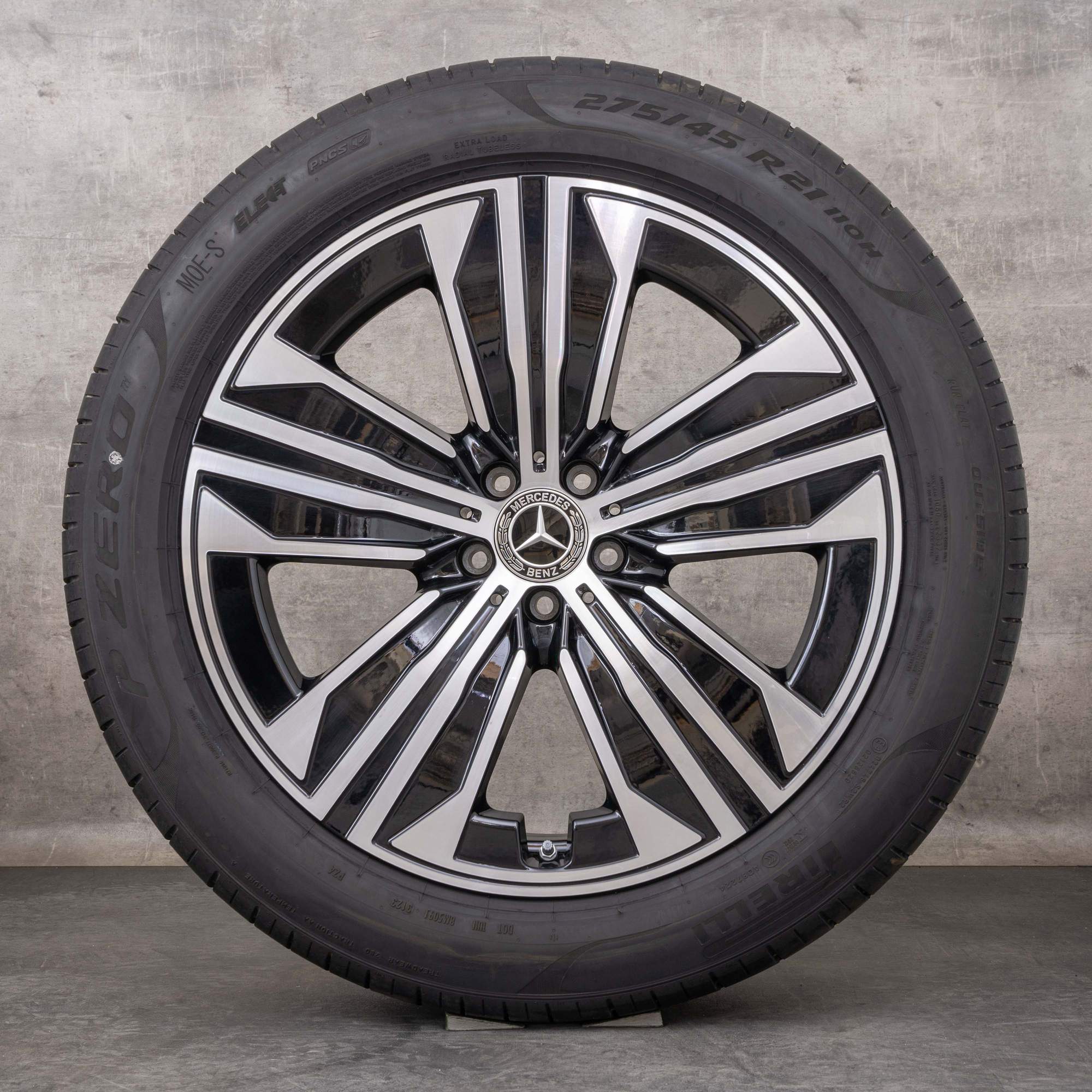 Alkuperäiset Mercedes Benz EQS talvirenkaat 21 tuuman X296 vanteet A2964010500 musta kiillotettu