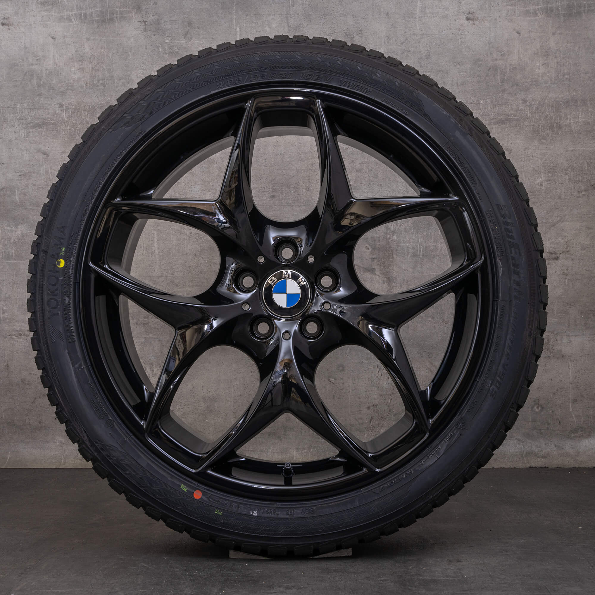 OEM BMW X5 X6 Rims 21 inch E71 E72 Summer wheels Styling 215 6772252 6782835 black glossy