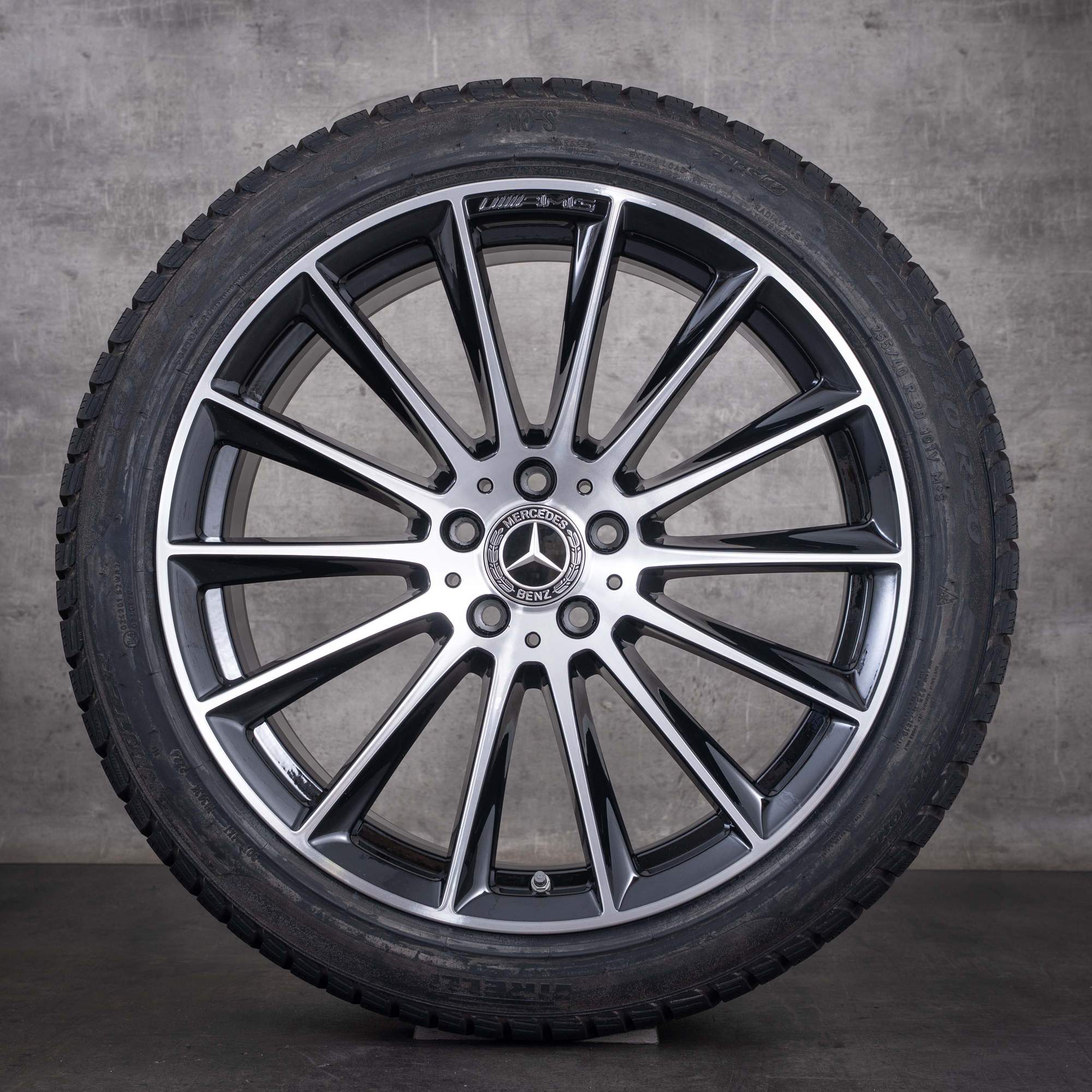 Jante originale Mercedes-Benz Clasa S AMG pentru anvelope de iarnă 20 inch W223 cod A2234011500 negre diamantate la față