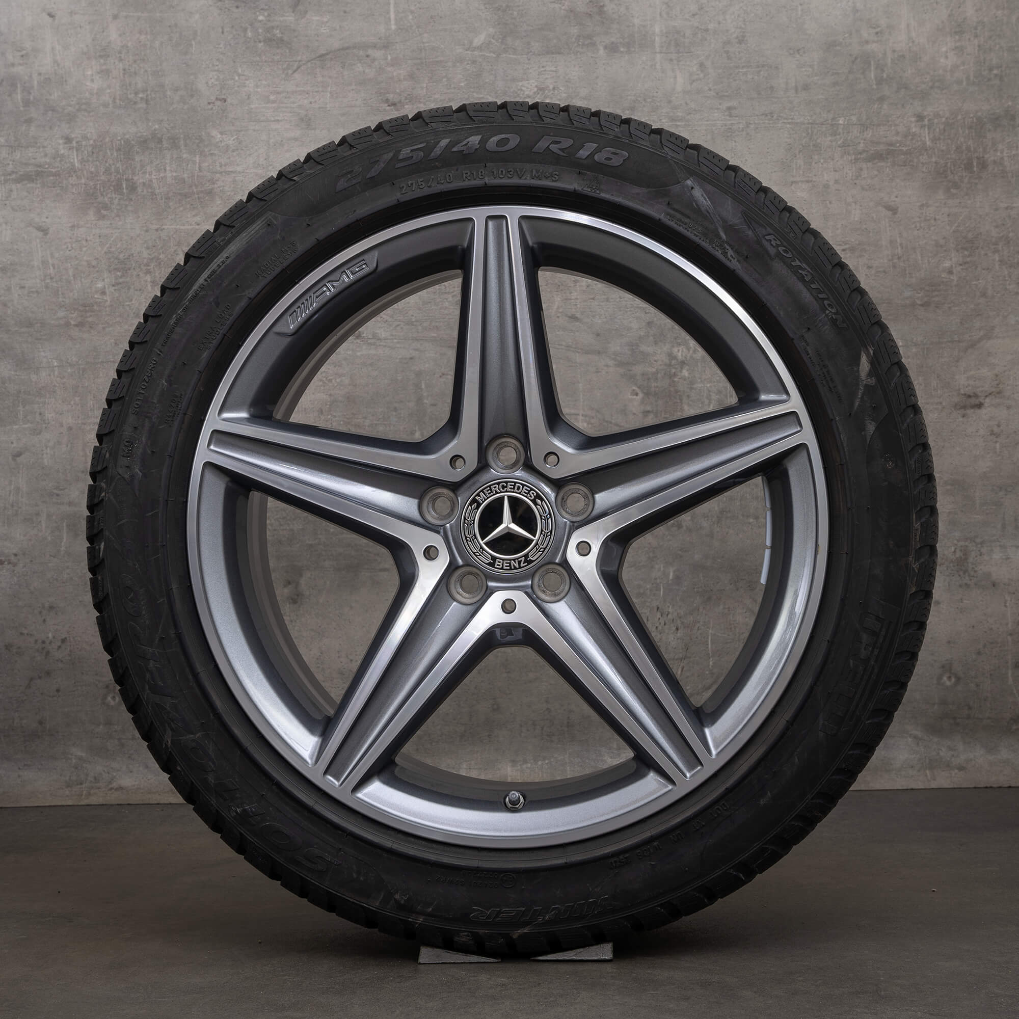 Llantas originales AMG Mercedes Benz Clase E de invierno 18 pulgadas W213 S213 A238 C238 llantas A2134011800 A2134011900 gris himalaya brillante torneado