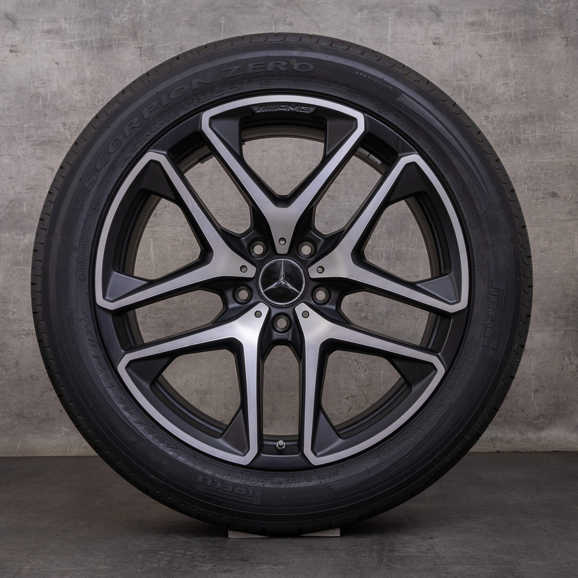 OEM Mercedes Benz G-Class G63 AMG Rims 21 inch W463A W465 Summer wheels A4634011900 black matt glossy turned