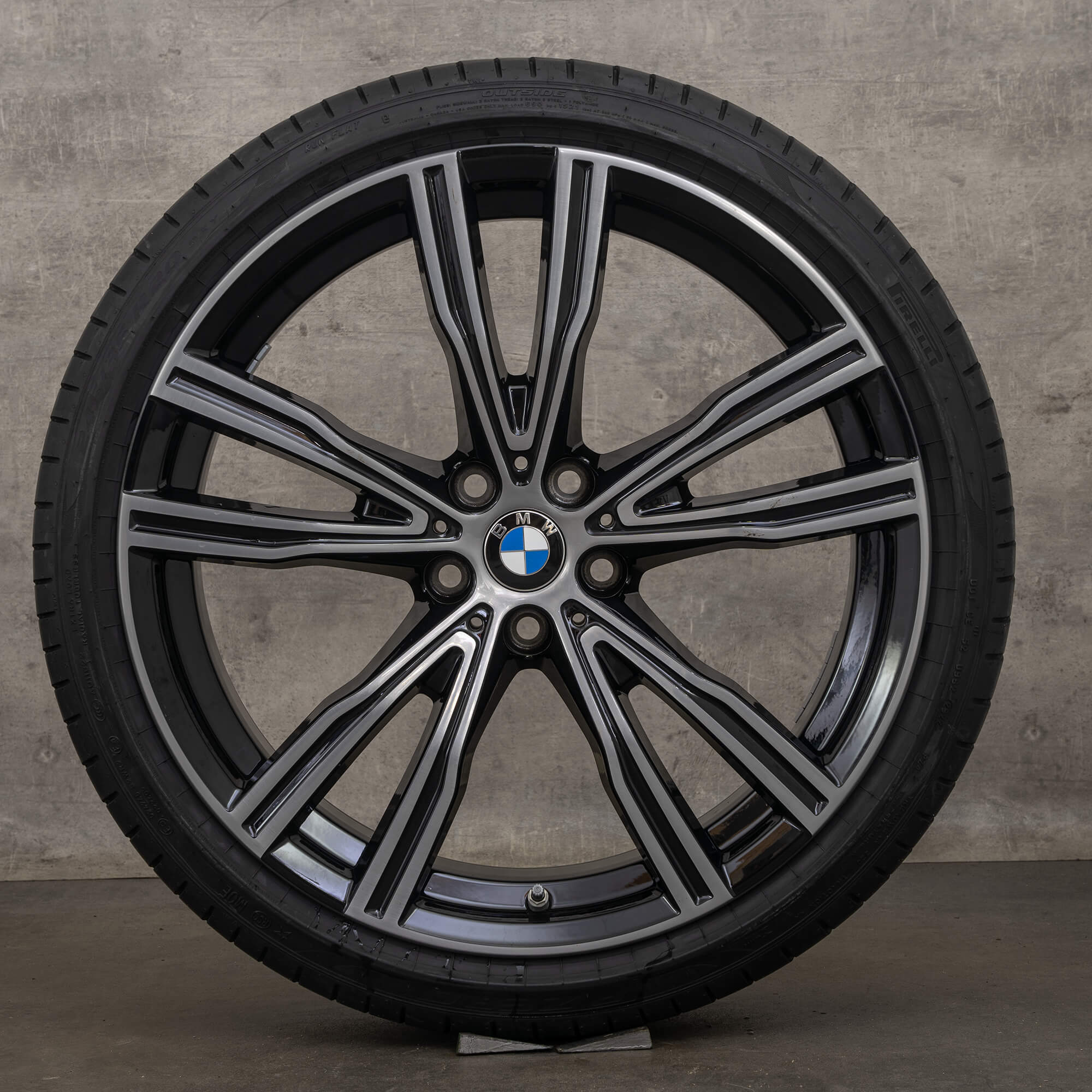 Originale BMW Seria 8 jante 20 inch G14 G15 G16 Anvelope de vară 8072027 8072028 jet black Lucios