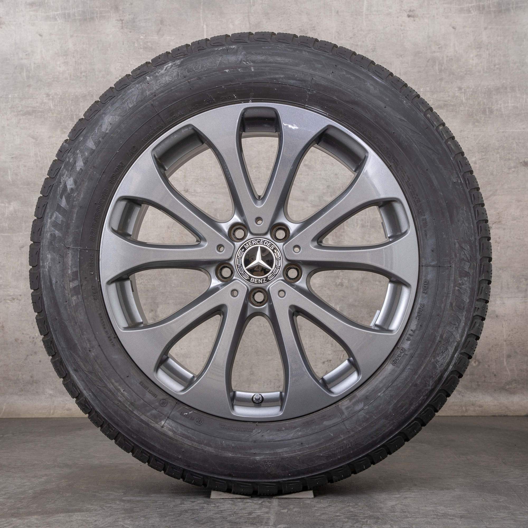 Oryginalne koła zimowe Mercedes Benz GLC 18 cali X253 C253 Felgi A2534011500 himalaya szary błyszczący