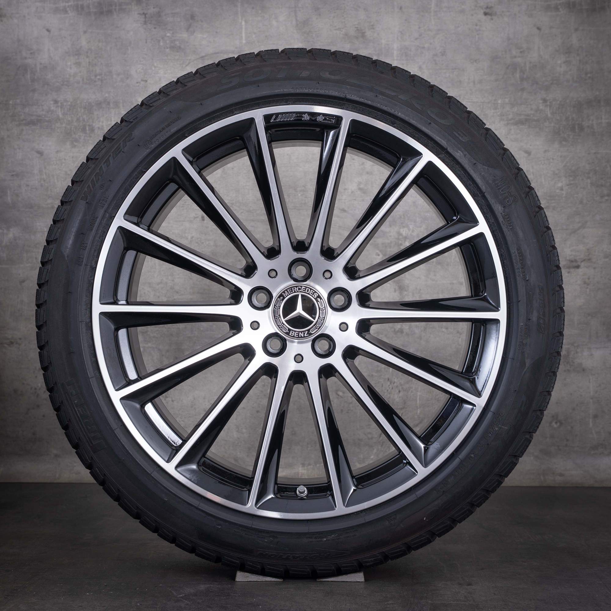 Jante originale Mercedes-Benz Clasa S AMG pentru anvelope de iarnă 20 inch W223 cod A2234011500 negre diamantate la față