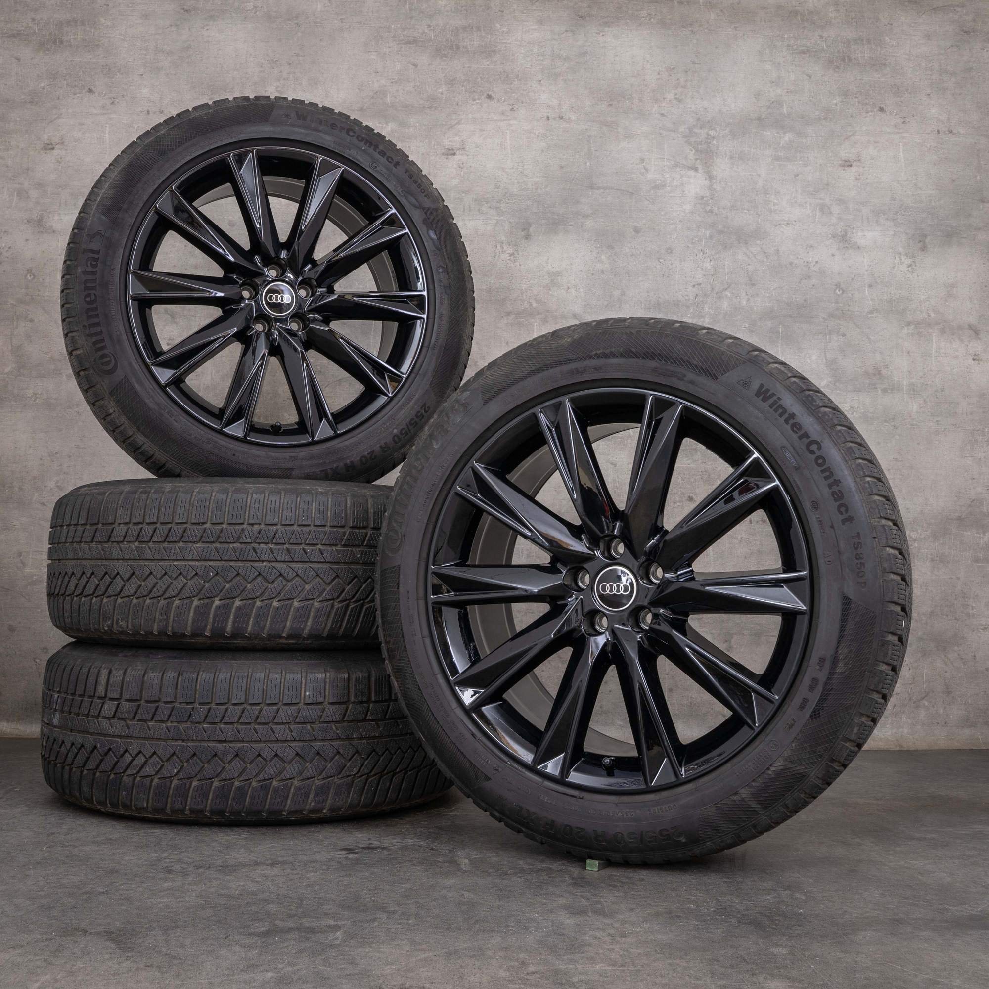 Original Audi e-tron Q8 Winterräder 20 Zoll GE Felgen Lamina 4KE071490 schwarz glanz