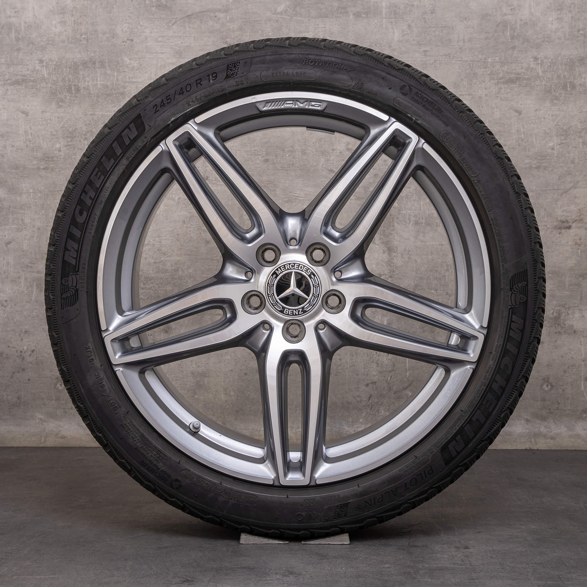 Originele AMG Mercedes Benz E-klasse E43 E53 wintervelgen 19 inch W213 S213 C238 A238 velgen A2134013800 A2134012000 himalayagrijs glanzend gedraaid