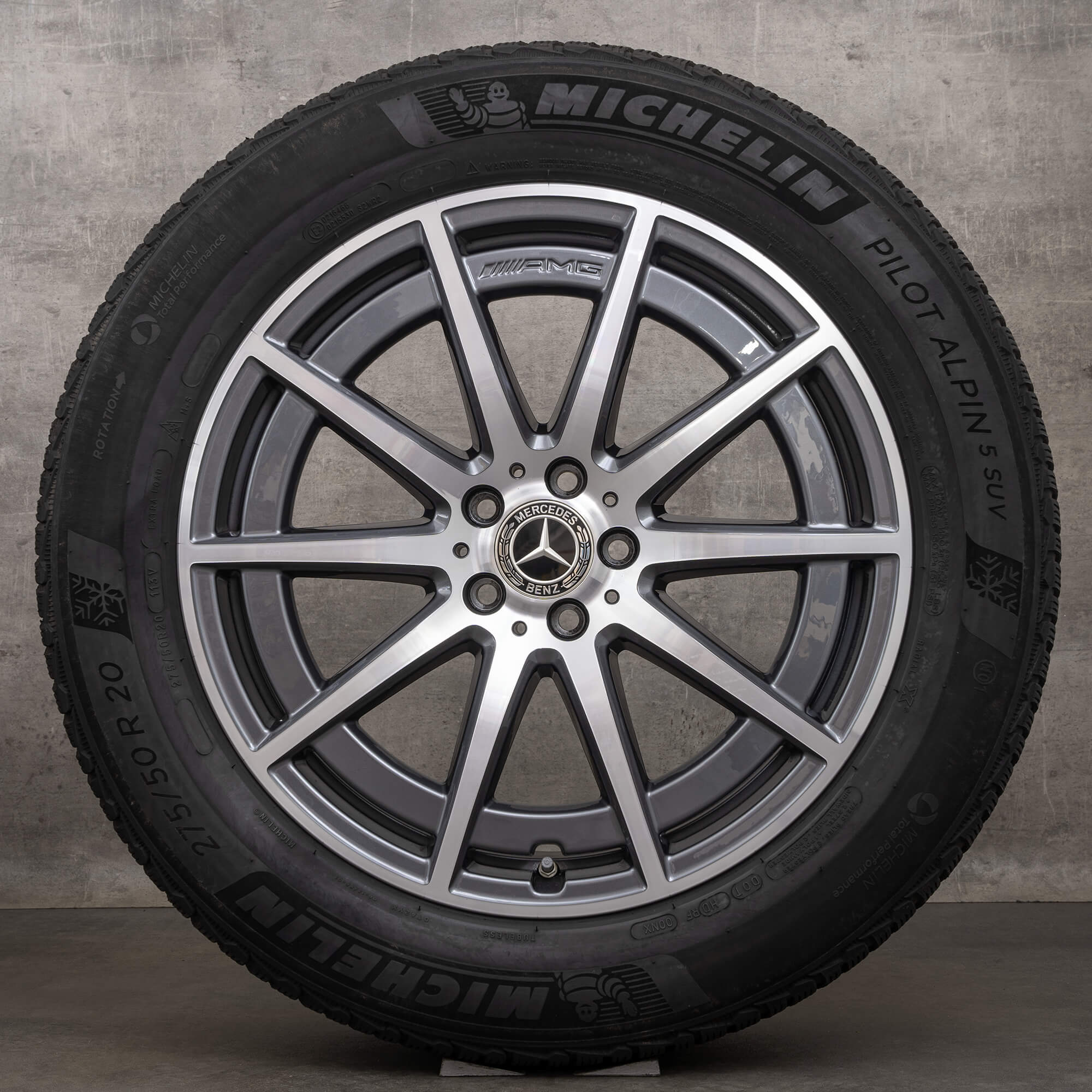 Originele AMG Mercedes Benz GLE 53 63 S winterbanden 20 inch 4Matic+ V167 velgen A1674014000 A1674014100 himalayagrijs glanzend gedraaid