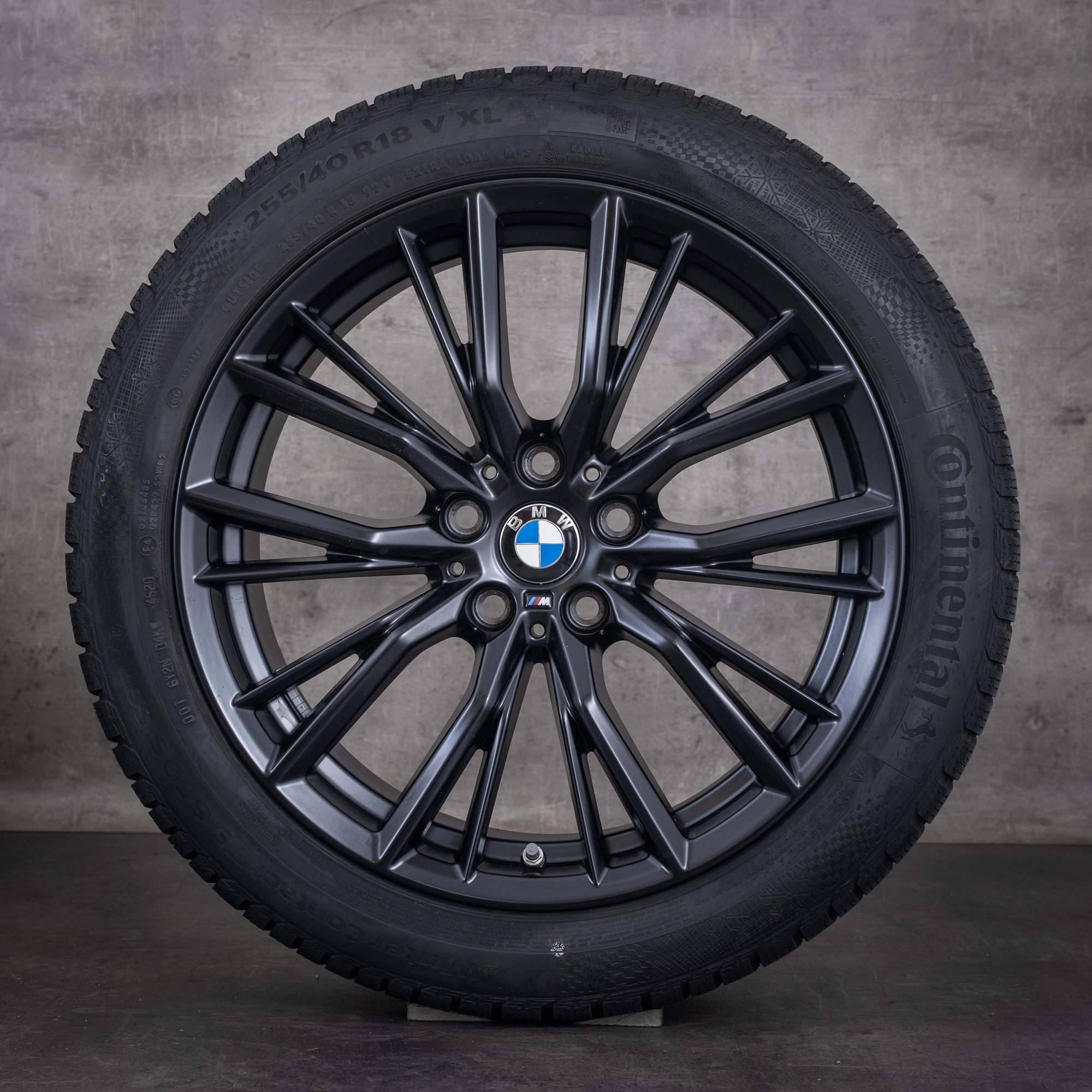 Original BMW 2er 3er 4er Winterräder 18 Zoll G42 G20 G21 G22 G23 Felgen Styling 796 M 6885305 6885306 jet black matt - Rad 4 von 4