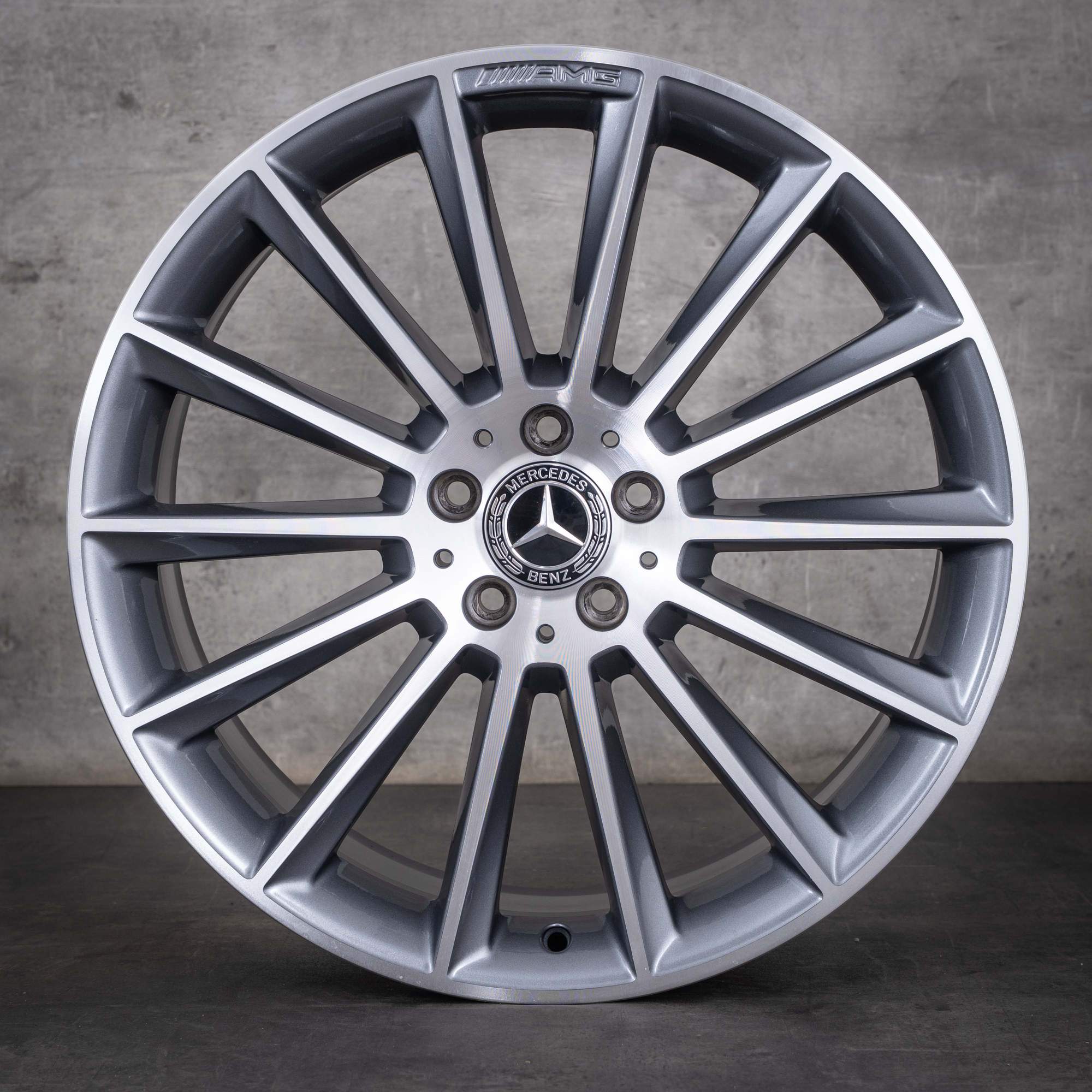 OEM Mercedes-Benz E-Class AMG 20-inch rims W213 S213 C238 A238 A2134012200 A2134012300 Himalaya Gray, diamond cut