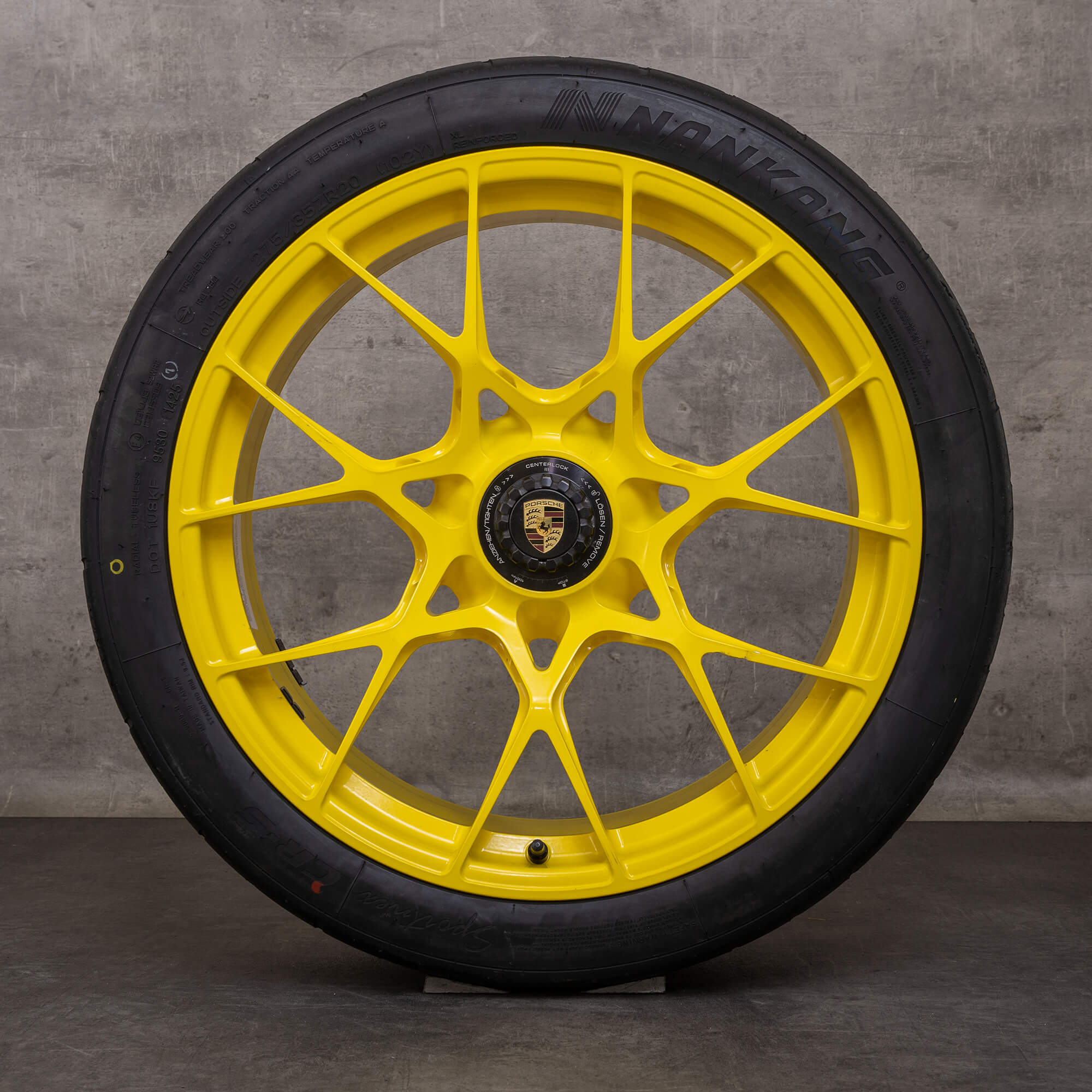 Original Porsche 911 Sommerräder 992 GT3 RS Felgen 20 21 Zoll Felgen 9GT601025AF 9GT601025AH gelb