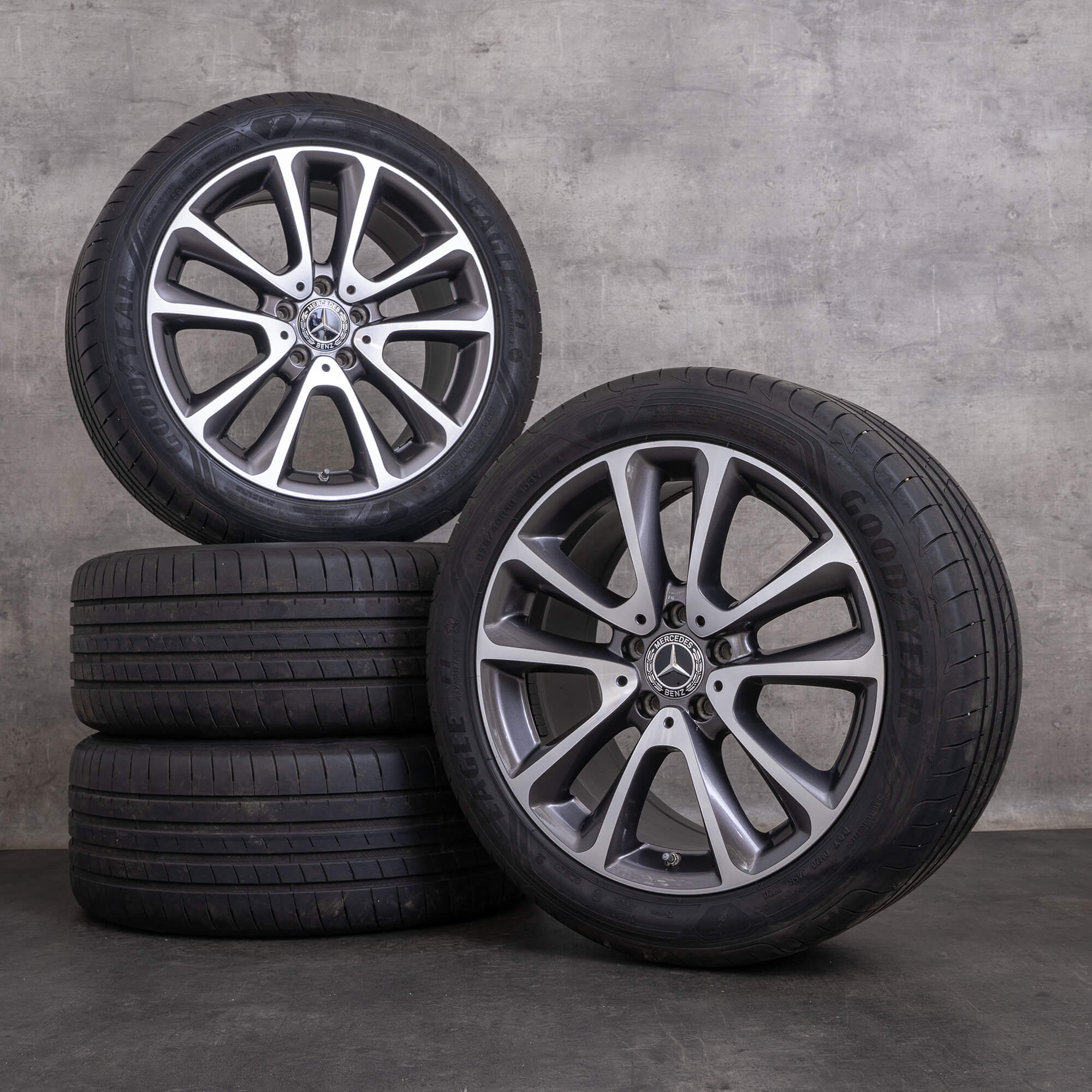 Orijinal Mercedes Benz E-Serisi jantlar 18 inç W213 S213 C238 A238 yaz jant lastik A2134011600 A2134010400 himalaya gri parlak tornalı