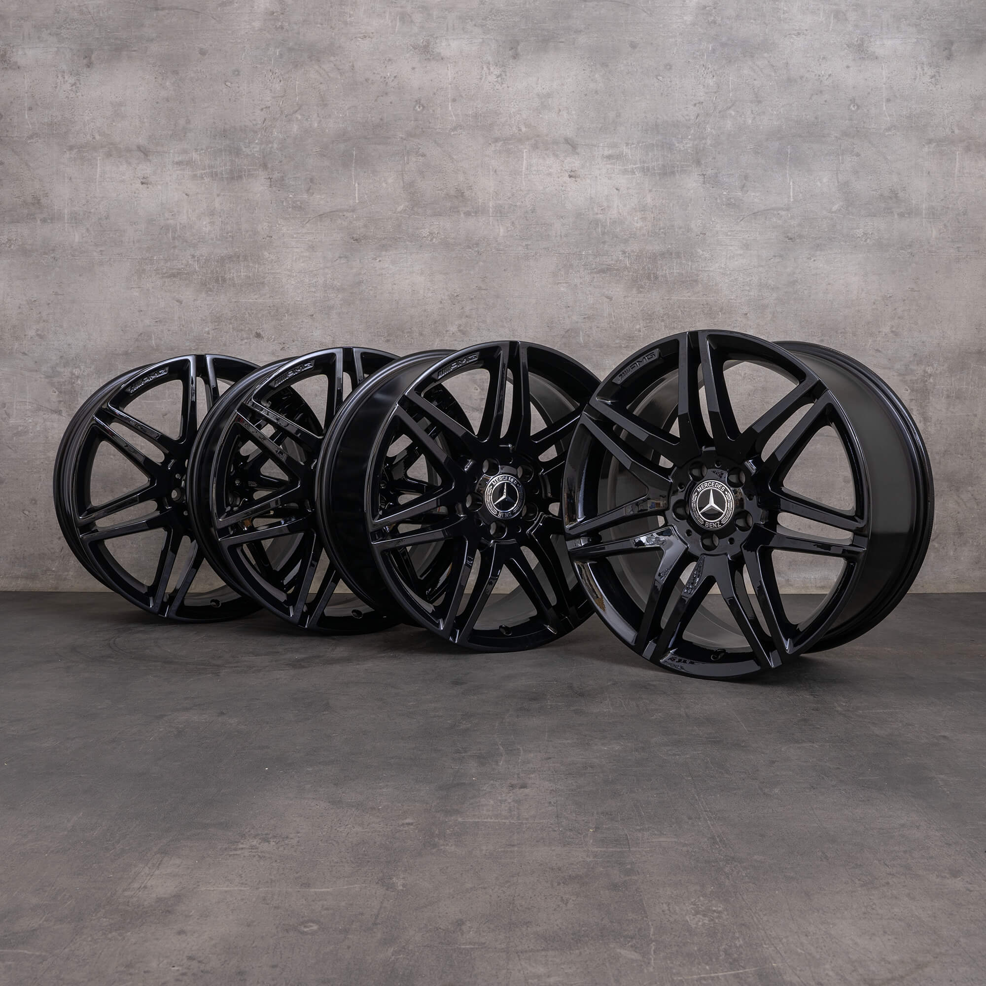 Llantas originales Mercedes Benz Clase E AMG 19 pulgadas W212 S212 A2124014502 A2124014602 negro brillante