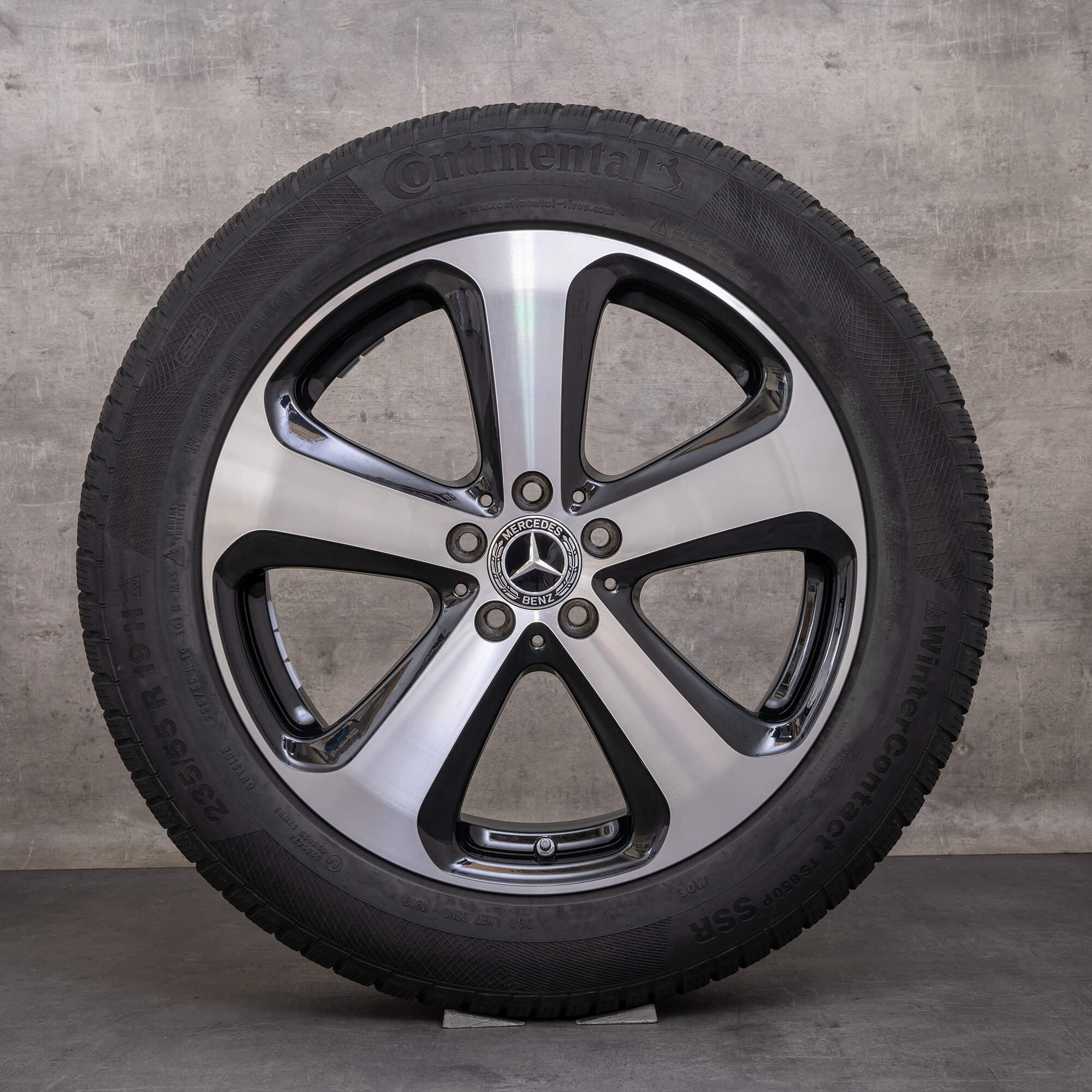 Orijinal Mercedes Benz GLC & 43 AMG kış jant lastik 19 inç X253 C253 jantlar A2534011000 siyah parlak tornalanmış