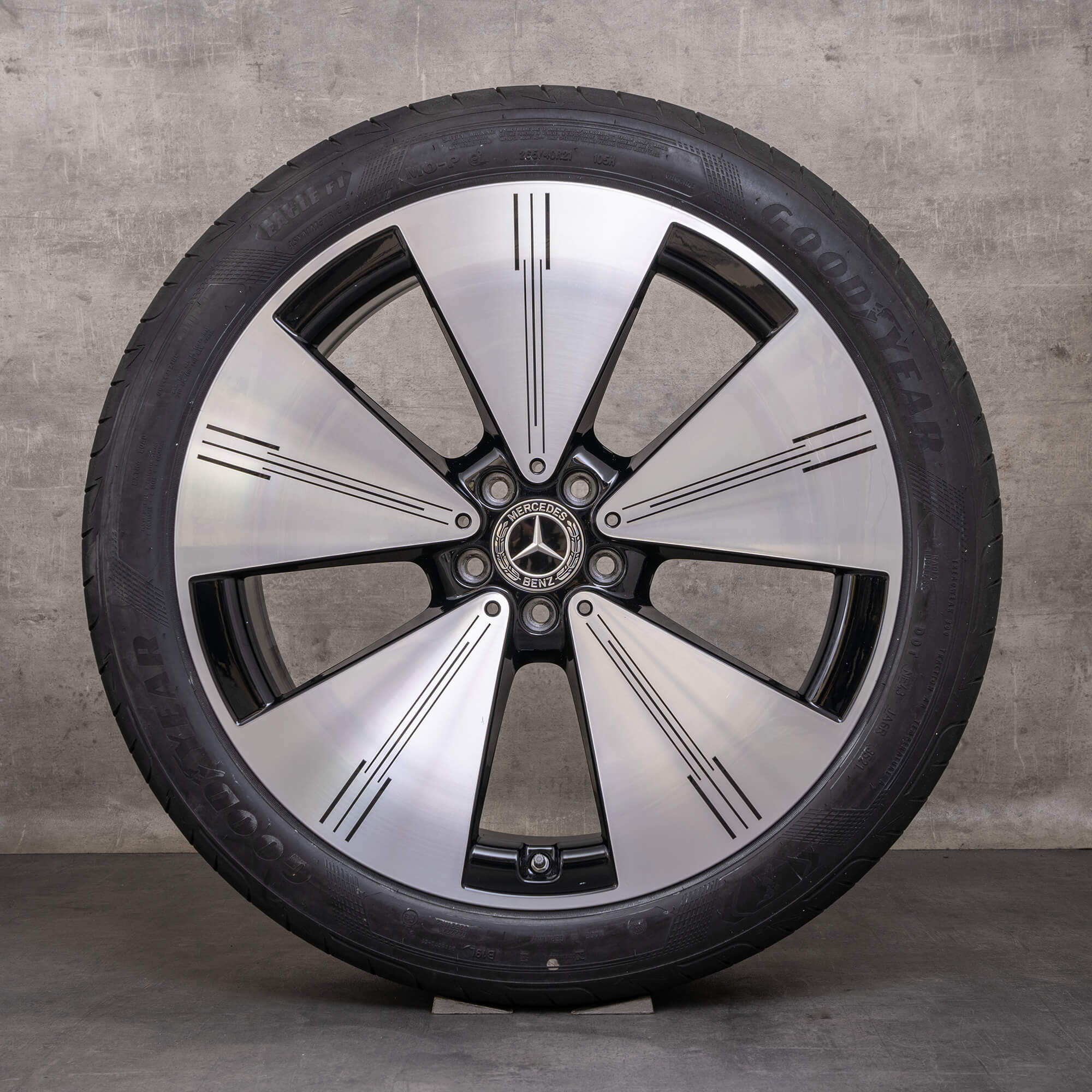 Llantas originales Mercedes Benz EQS de 21 pulgadas V297 llantas verano A2974011100 negro brillante torneado